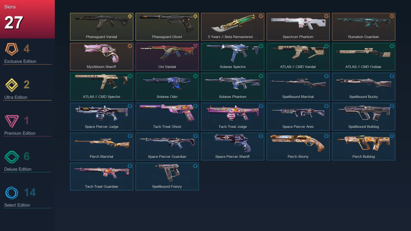 EU | Lv51 | Unranked | 27 Skin | 14 Agent | 31 Buddy