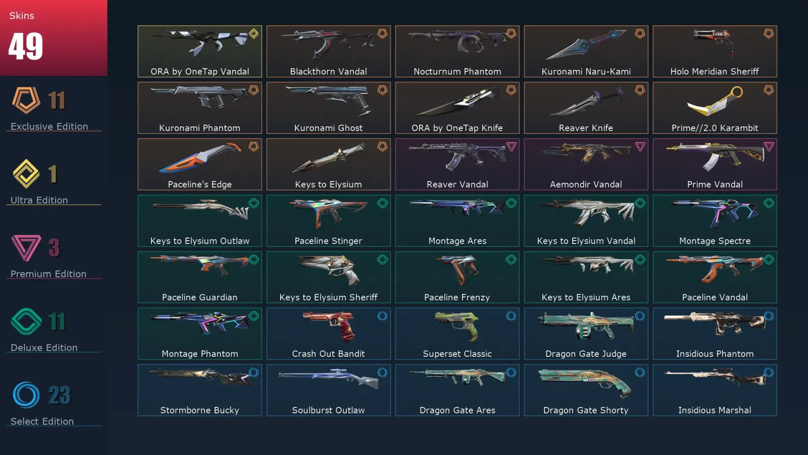 [Valorant] | EU | Level 45 | Diamond 1 | 14 Agents | 49 Skins — Valorant account
