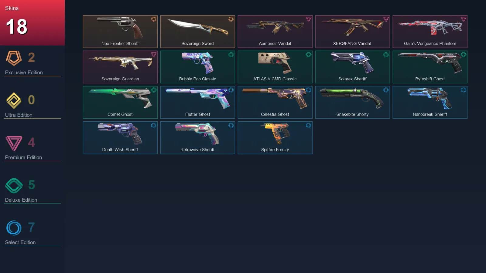 EU | Lv236 | Unranked | 18 Skin | 28 Agent | 56 Buddy