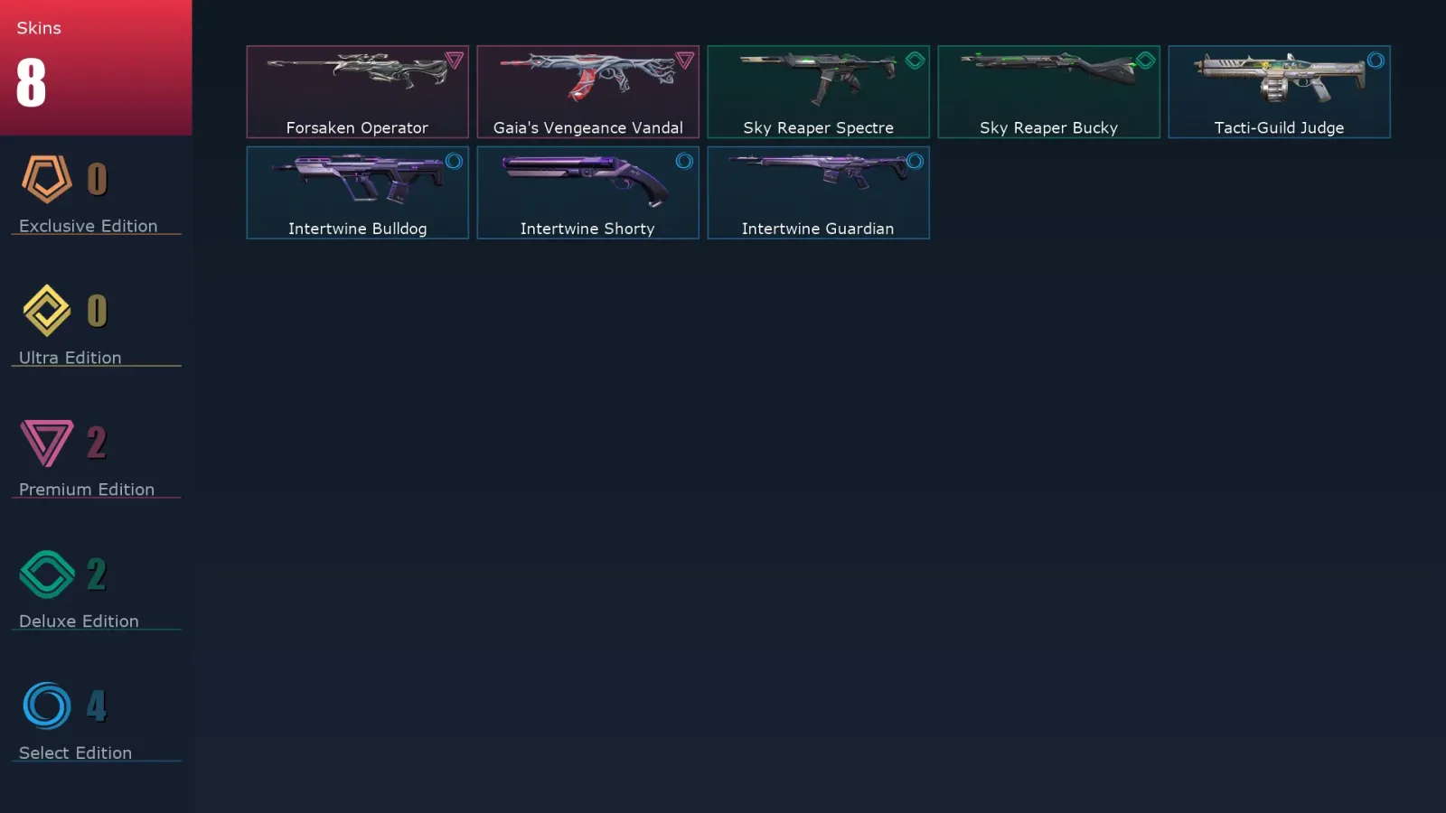 [Valorant] | EU | Level 8 | 7 Agents | 8 Skins