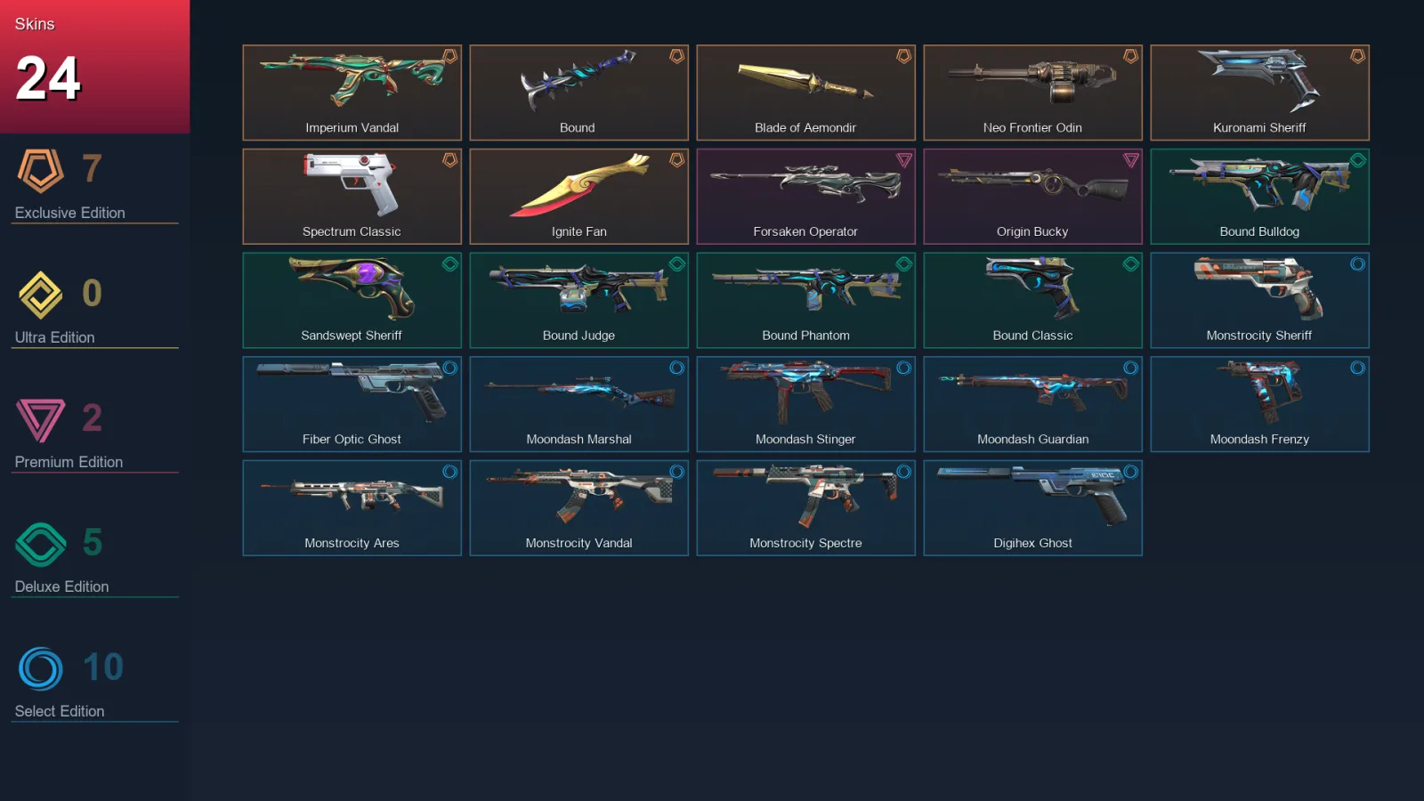 AP | Lv110 | Unranked | 24 Skin | 26 Agent | 53 Buddy — Valorant account