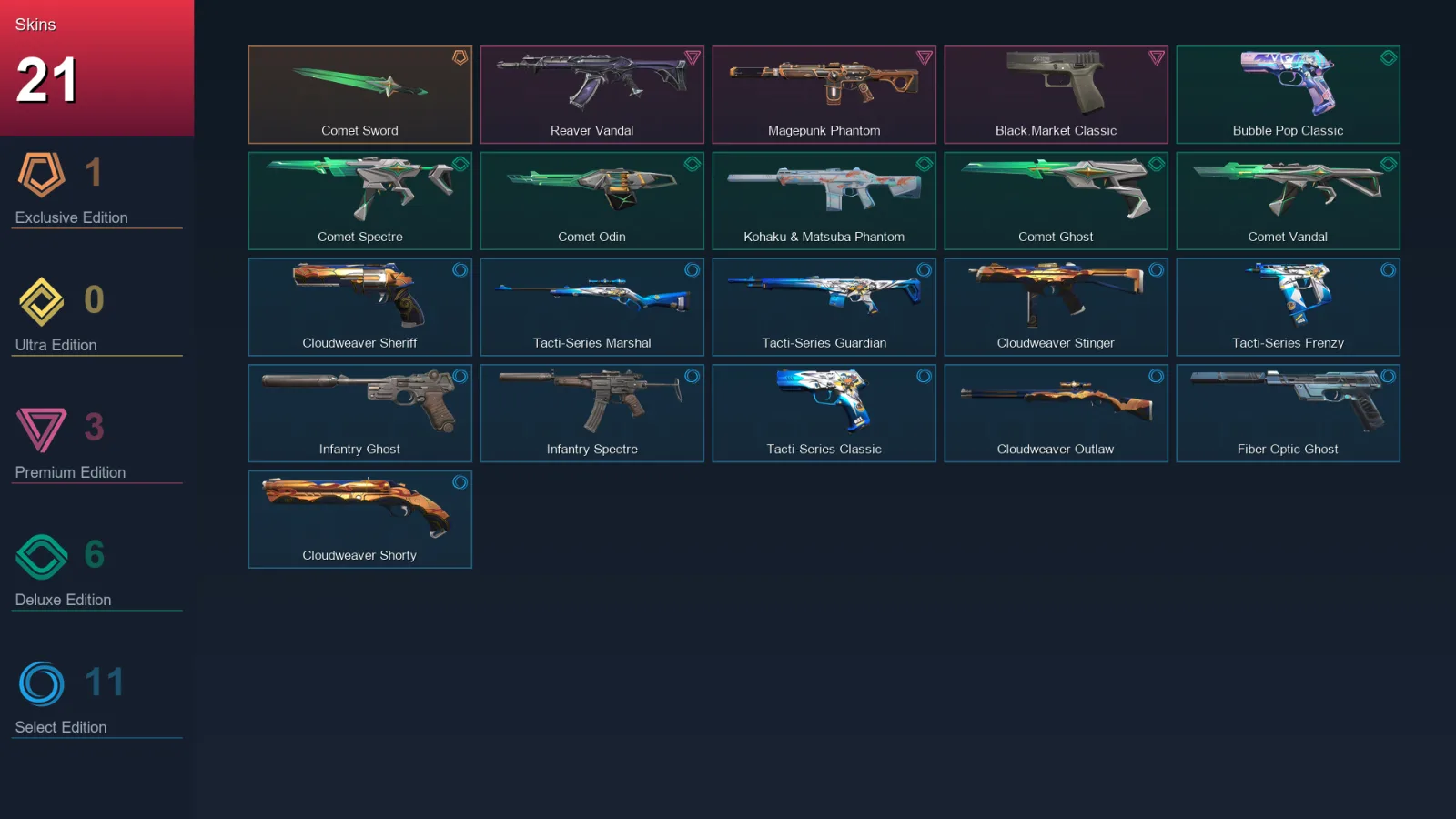 EU | Lv97 | Unranked | 21 Skin | 28 Agent | 50 Buddy