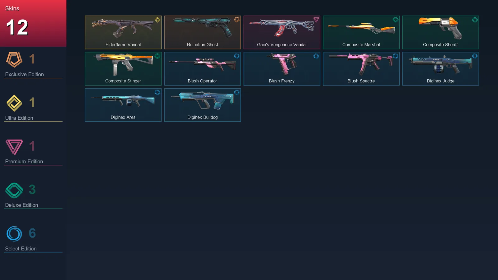LA | Lv21 | Unranked | 12 Skin | 7 Agent | 8 Buddy