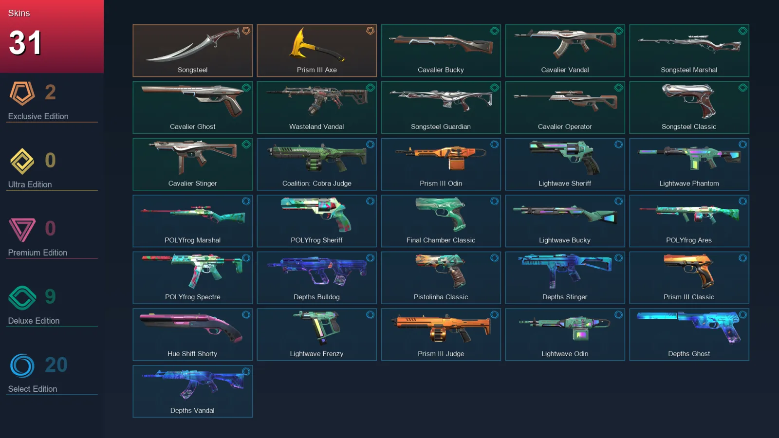 AP | Lv40 | Unranked | 31 Skin | 10 Agent | 28 Buddy