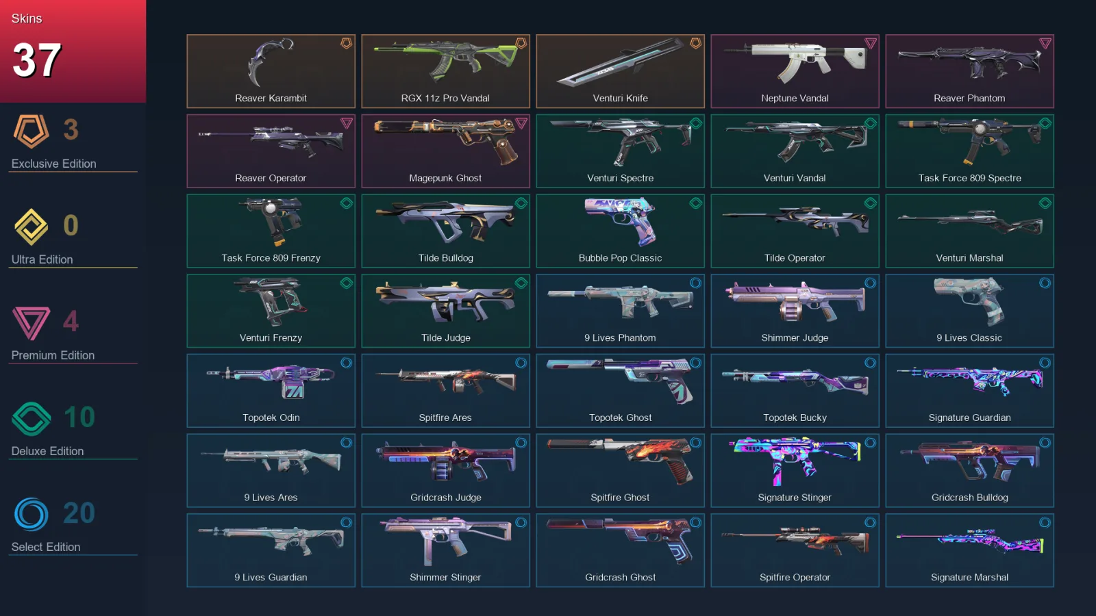 EU | Lv123 | Unranked | 37 Skin | 27 Agent | 68 Buddy