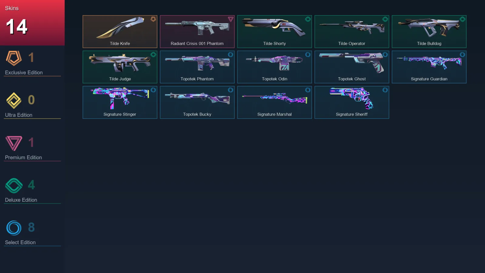 AP | Lv59 | Unranked | 14 Skin | 20 Agent | 31 Buddy