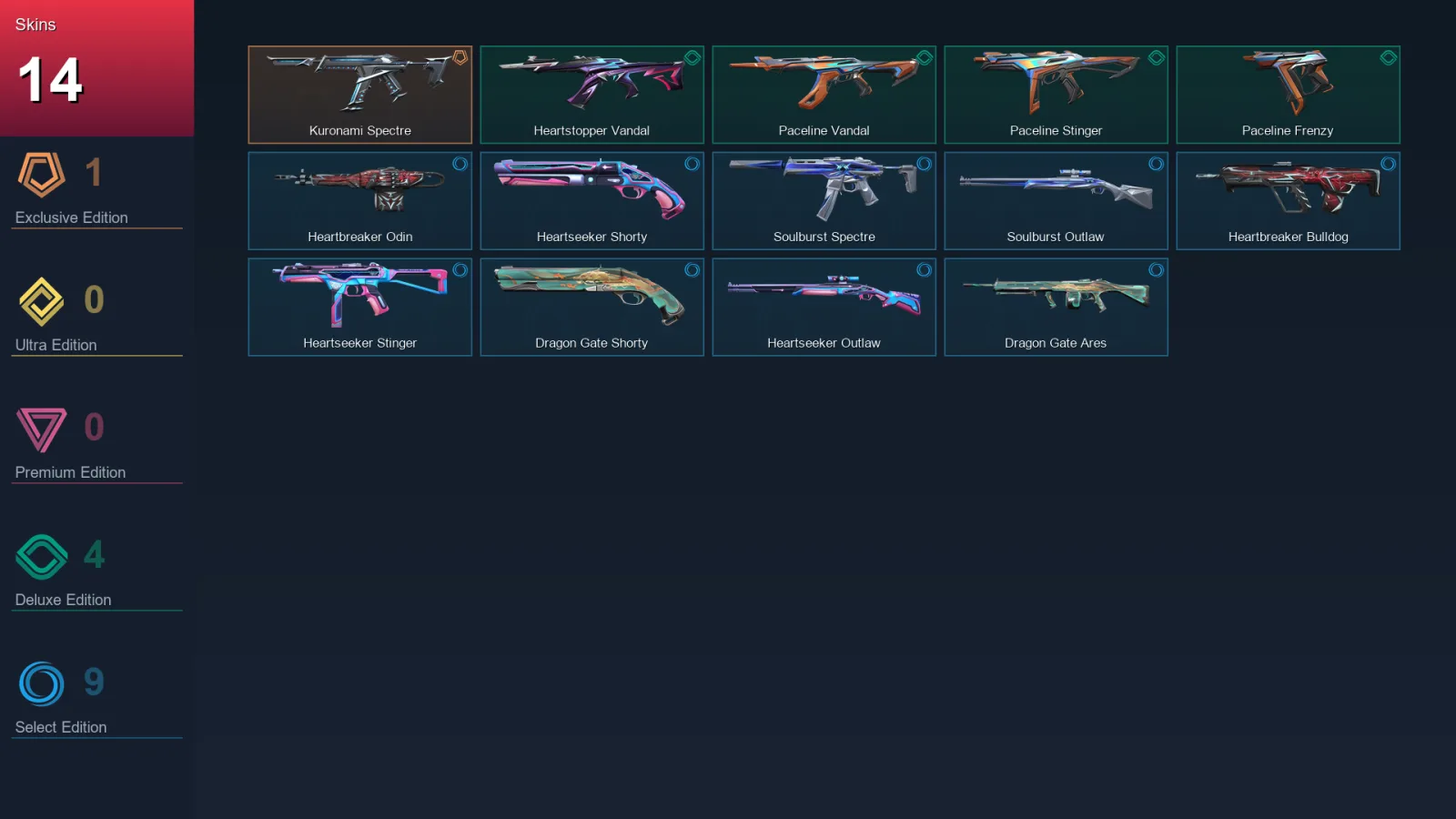 BR | Lv22 | Unranked | 14 Skin | 9 Agent | 10 Buddy