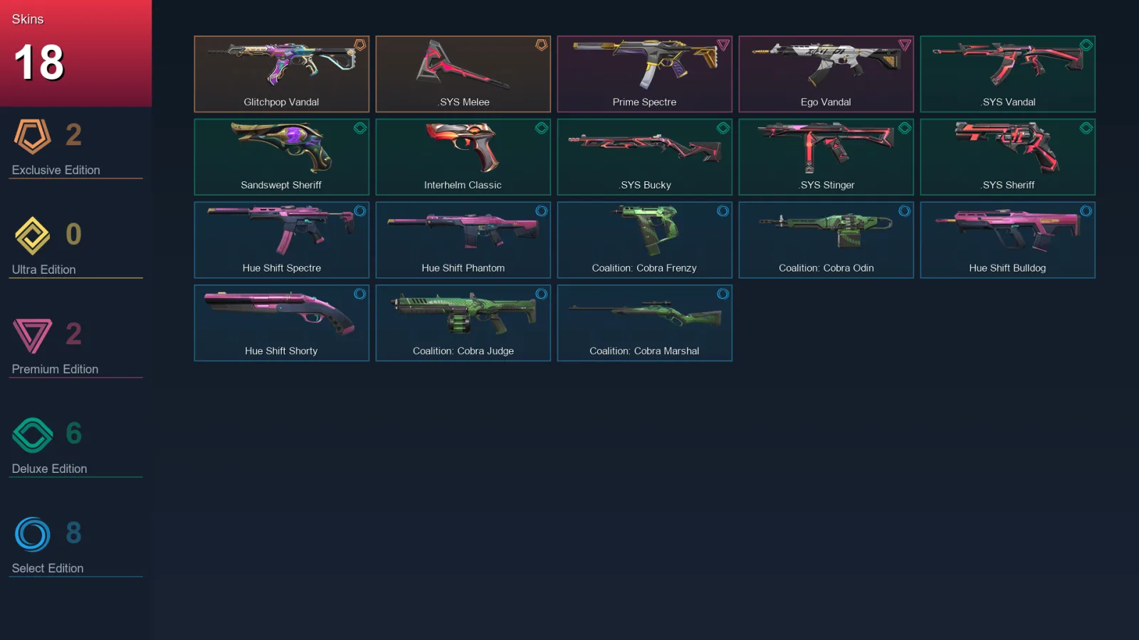 EU | Lv136 | Unranked | 18 Skin | 28 Agent | 69 Buddy