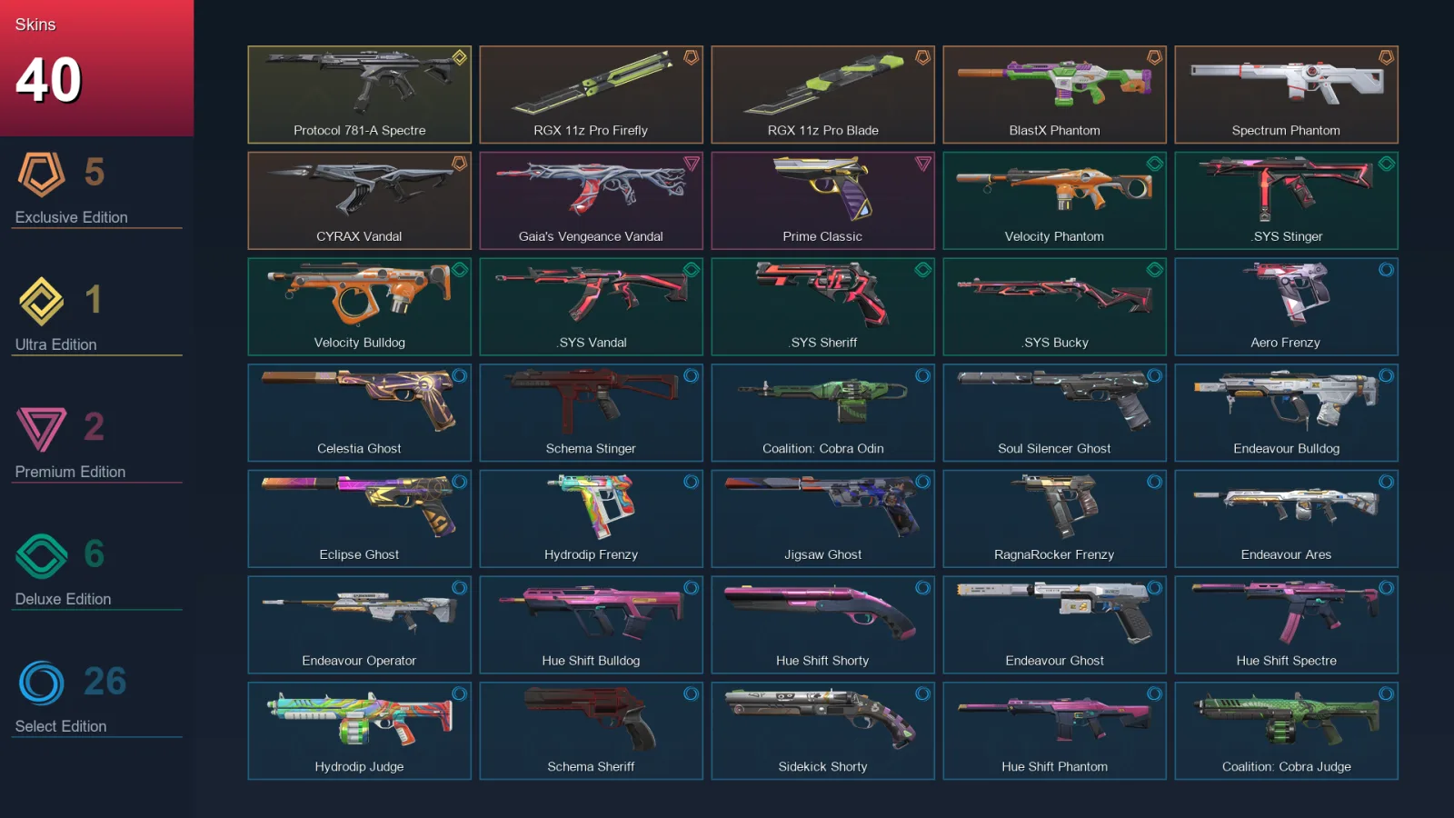 AP | Lv157 | Unranked | 40 Skin | 28 Agent | 74 Buddy — Valorant account