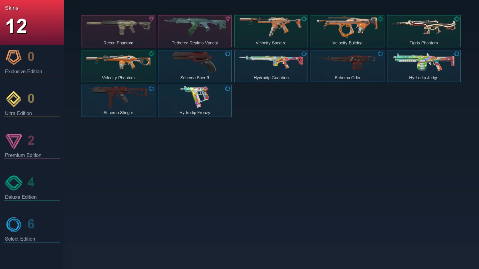 NA | Recon Phantom | Tethered Realms Vandal | Velocity Spectre | Velocity Bulldog | 12 Skin | 10 Agent | 12 Buddy | Lv26
