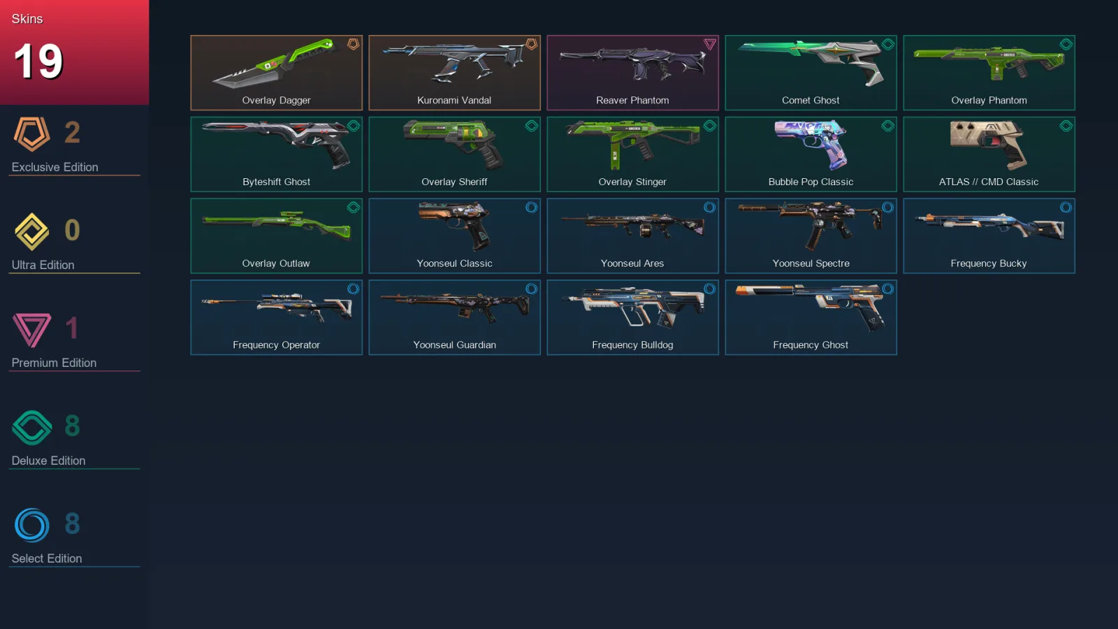 AP | Lv98 | Unranked | 19 Skin | 28 Agent | 46 Buddy