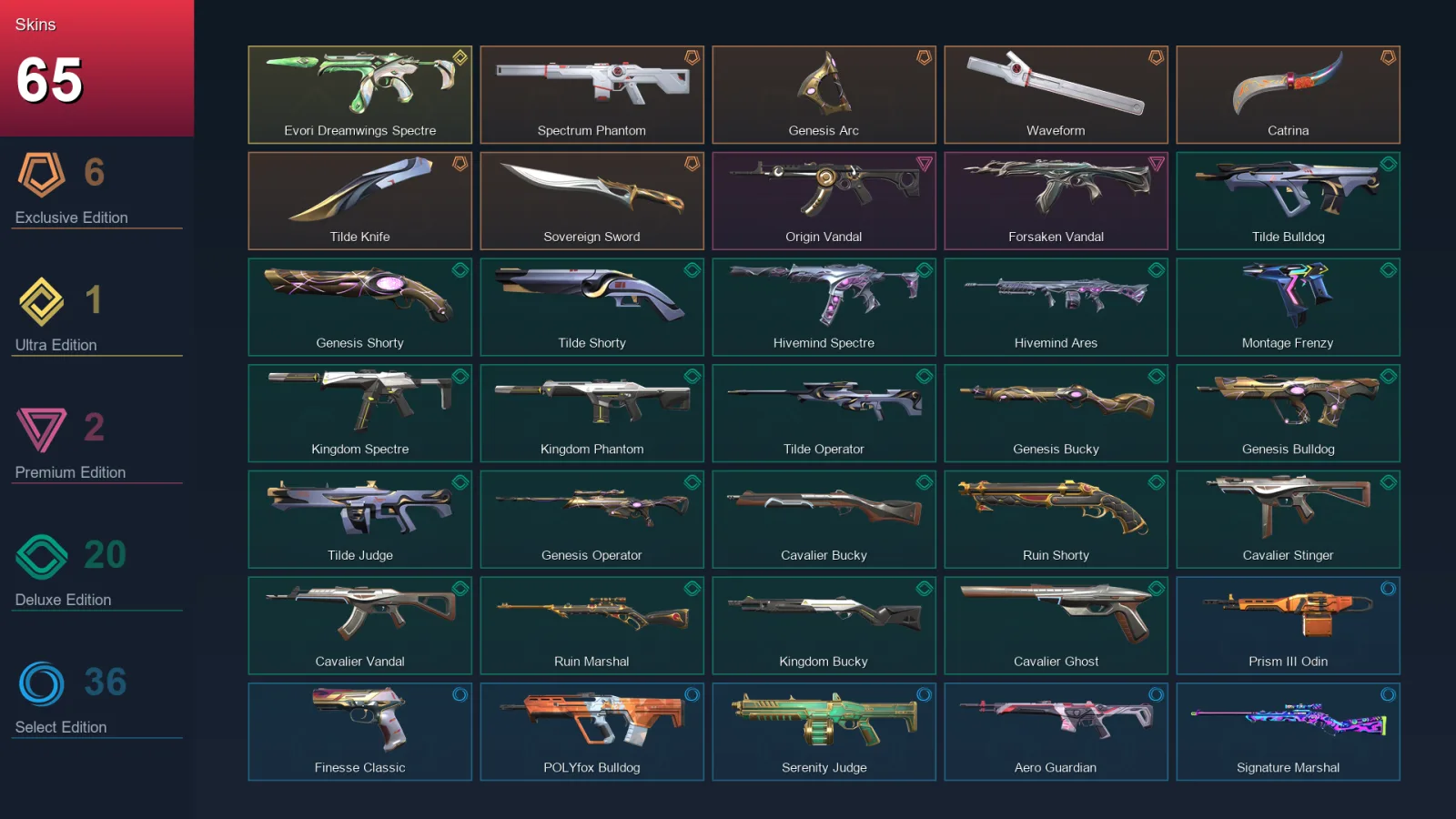 AP | Lv129 | Unranked | 65 Skin | 26 Agent | 59 Buddy — Valorant account