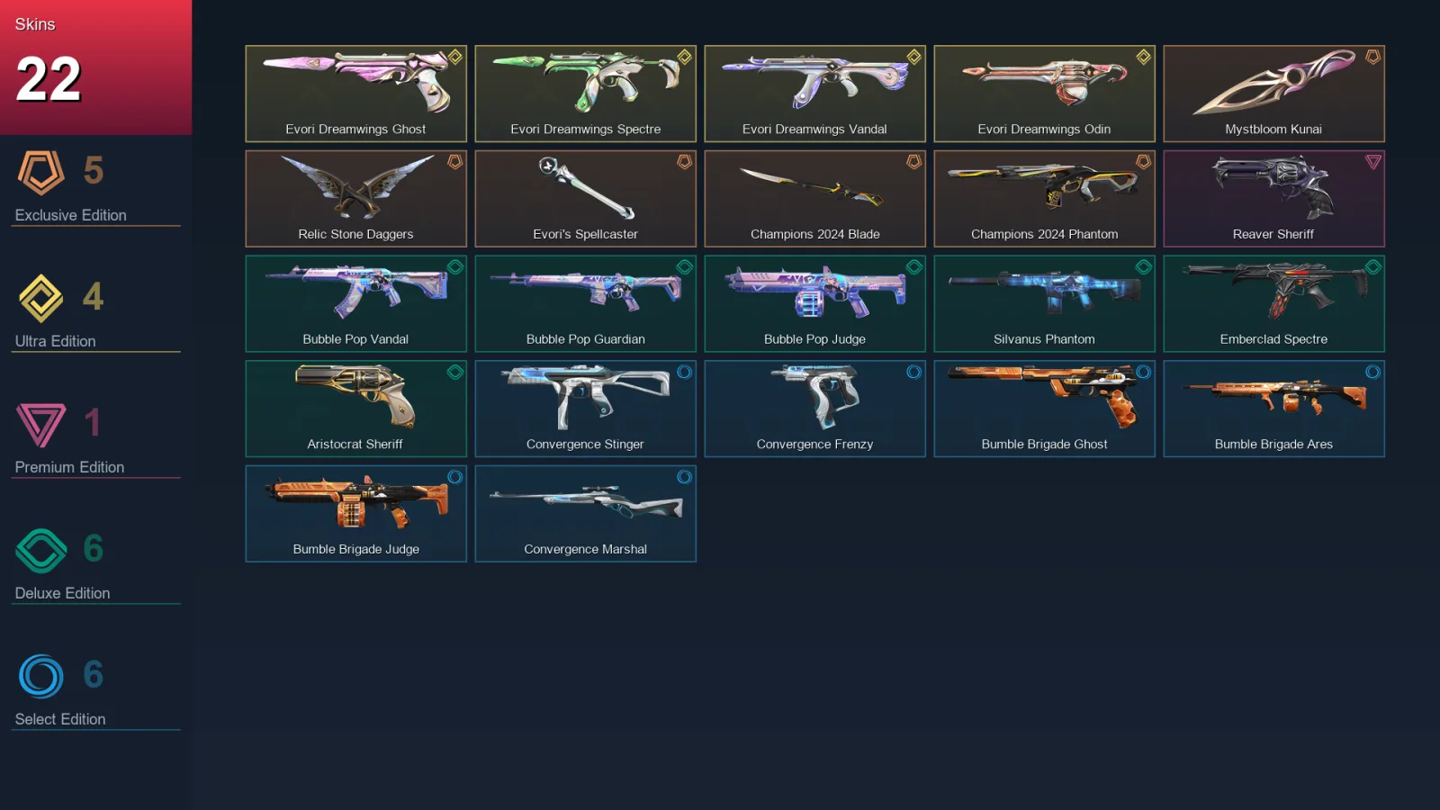 NA | Lv21 | Unranked | 22 Skin | 6 Agent | 13 Buddy