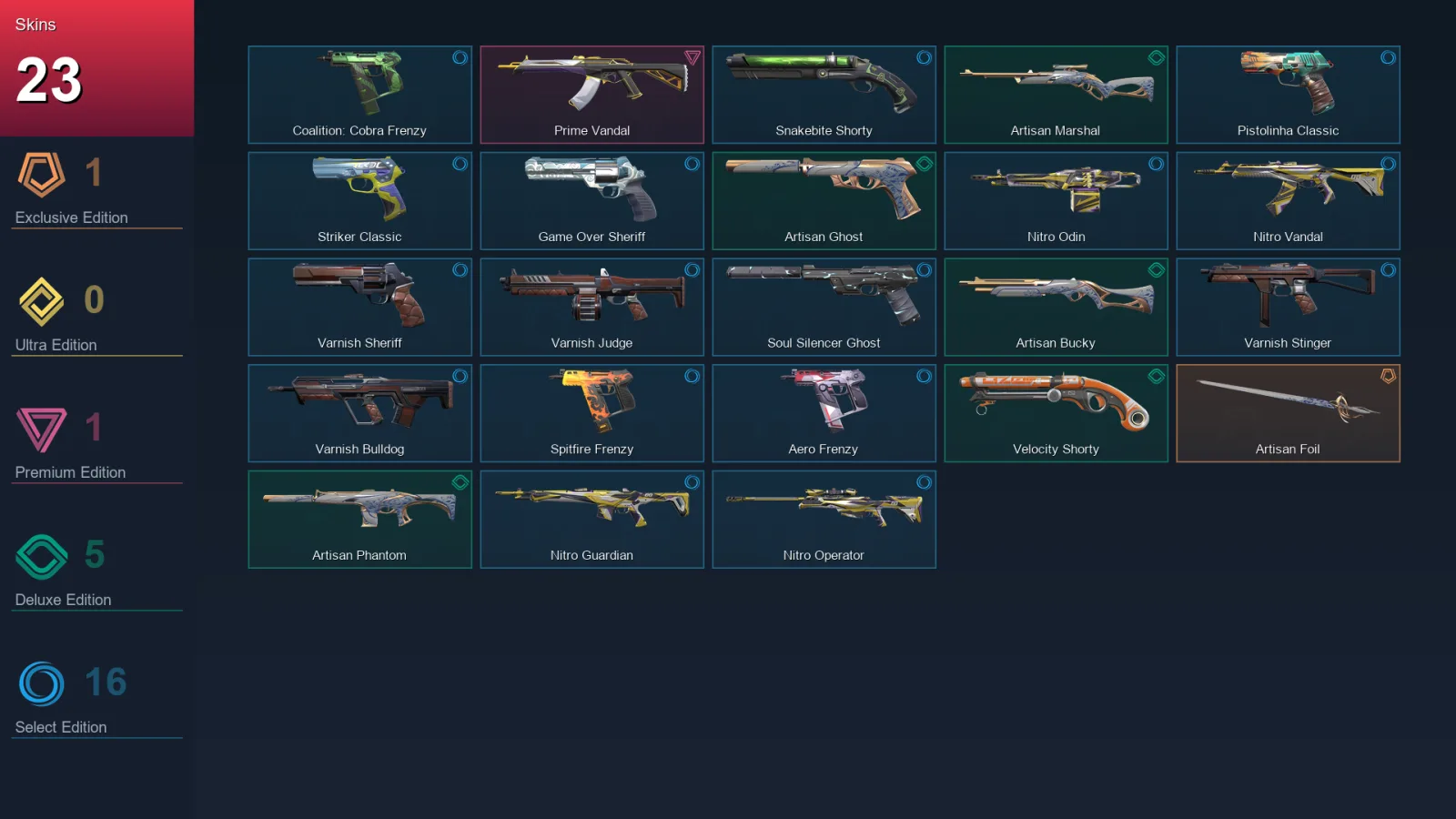 EU | Lv123 | Unranked | 23 Skin | 20 Agent | 39 Buddy — Valorant account
