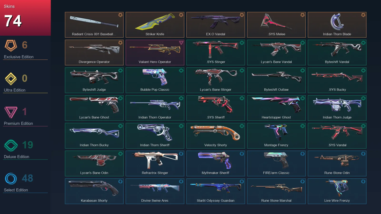 LA | Lv344 | Unranked | 74 Skin | 27 Agent | 128 Buddy