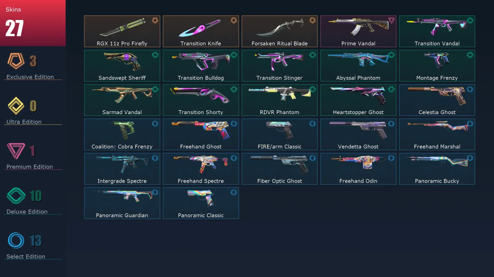 [Valorant] | EU | Level 202 | Platinum 1 | 28 Agents | 27 Skins — Valorant account