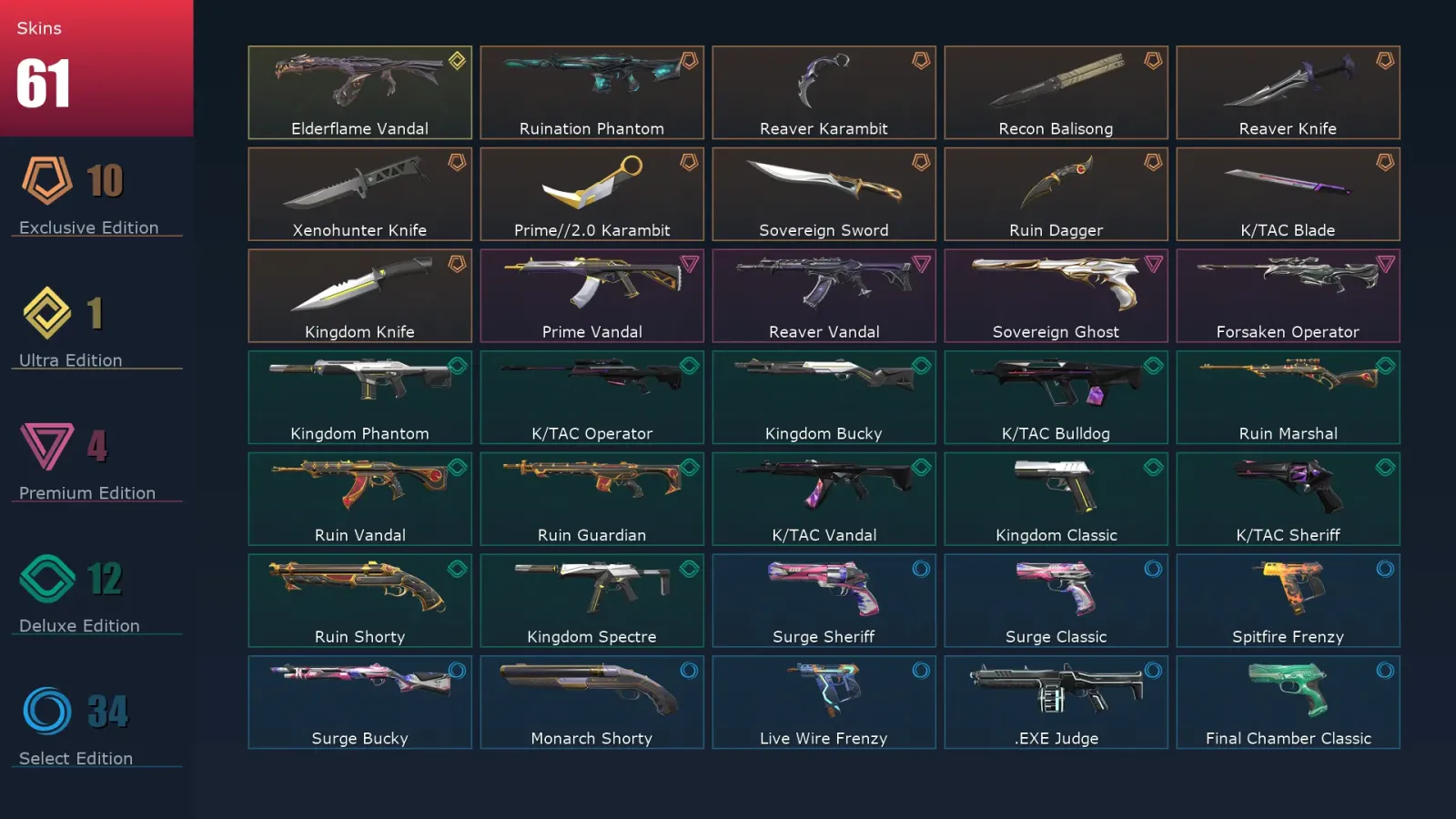 [Valorant] | EU | Level 184 | 27 Agents | 61 Skins — Valorant account