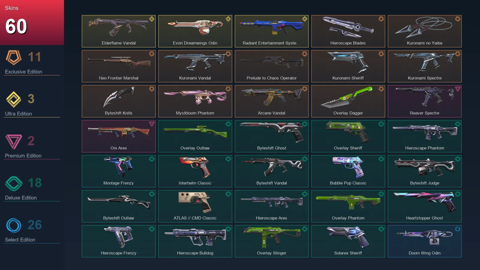 AP | Lv241 | Unranked | 60 Skin | 29 Agent | 108 Buddy