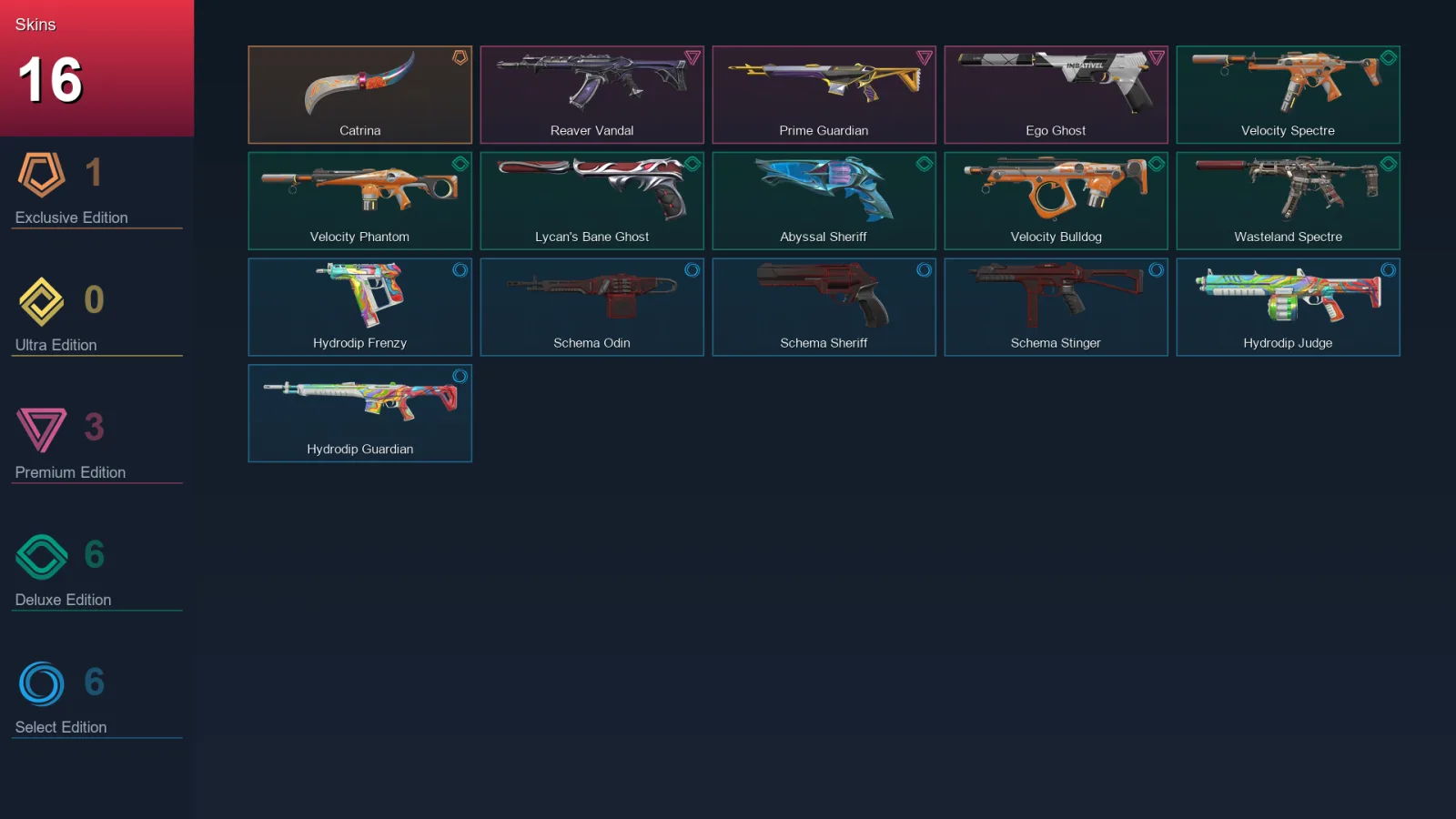 EU | Lv23 | Unranked | 16 Skin | 7 Agent | 14 Buddy &mdash; Valorant account with Frenzy skin
