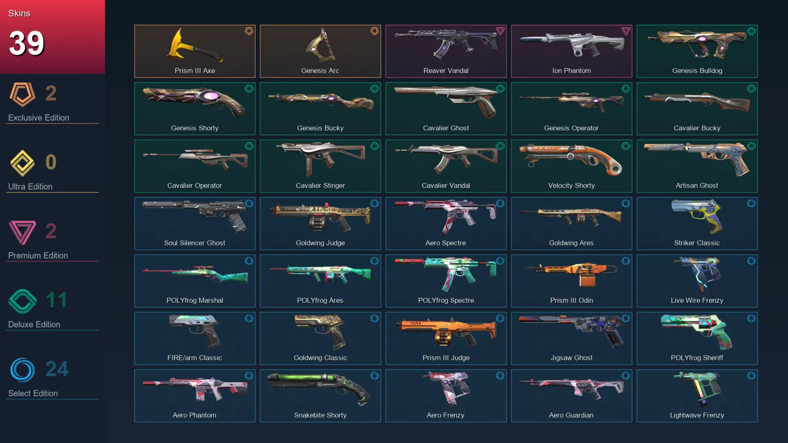 EU | Lv211 | Unranked | 39 Skin | 23 Agent | 76 Buddy — Valorant account