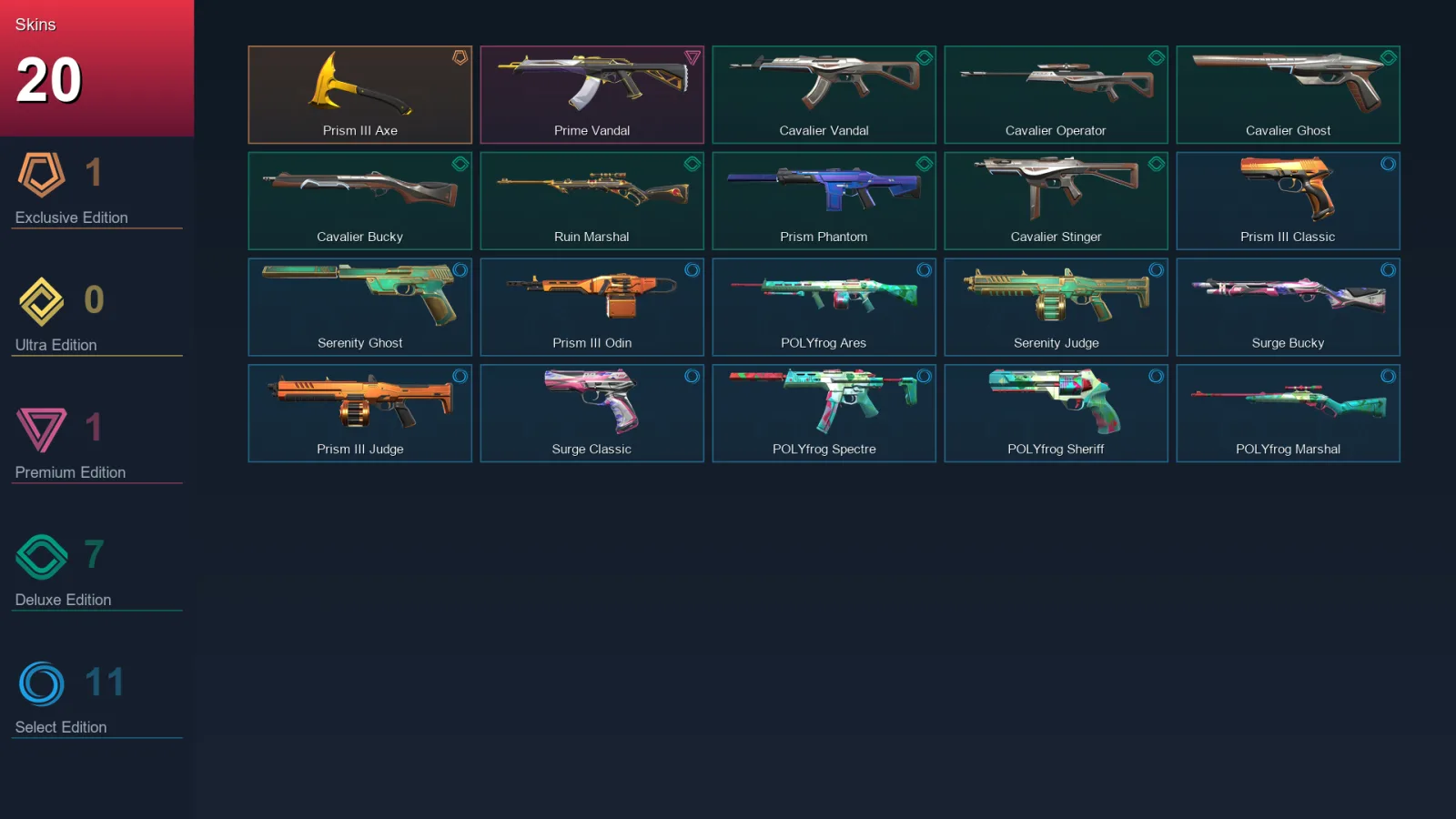 AP | Lv38 | Unranked | 20 Skin | 15 Agent | 26 Buddy