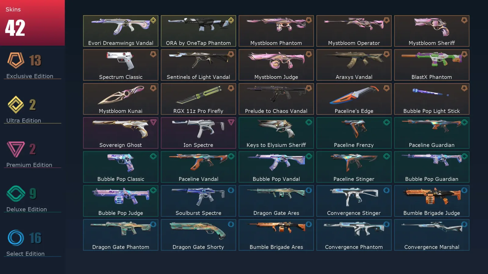 [Valorant] | EU | Level 160 | Silver 1 | 29 Agents | 42 Skins — Valorant account
