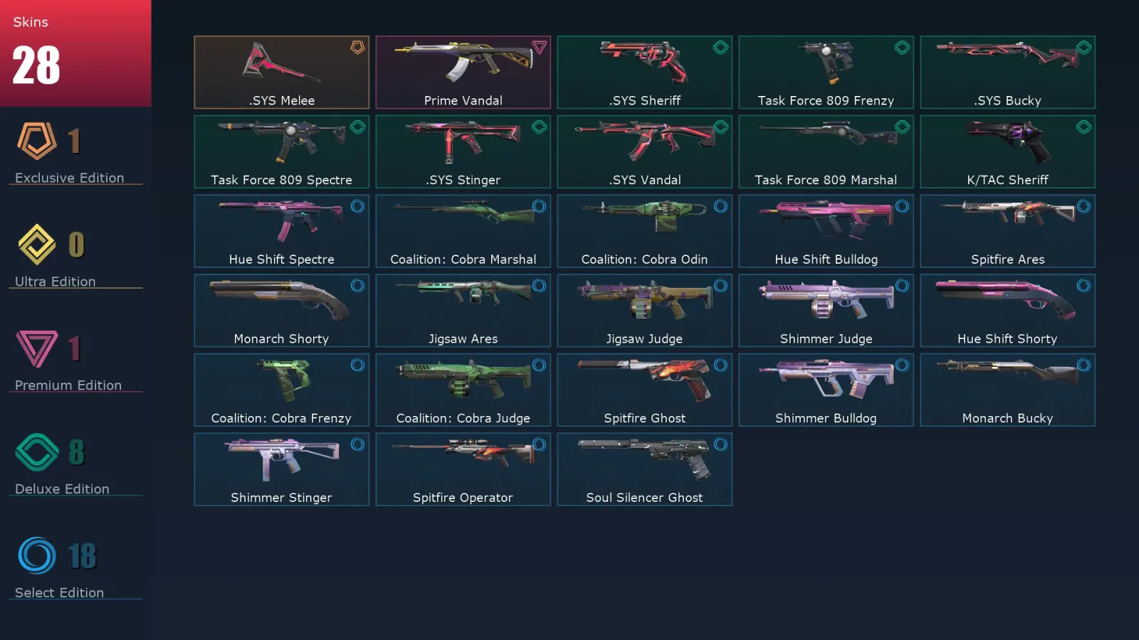 [Valorant] | EU | Level 48 | 13 Agents | 28 Skins