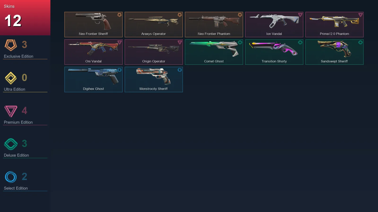 LA | Lv176 | Unranked | 12 Skin | 25 Agent | 57 Buddy