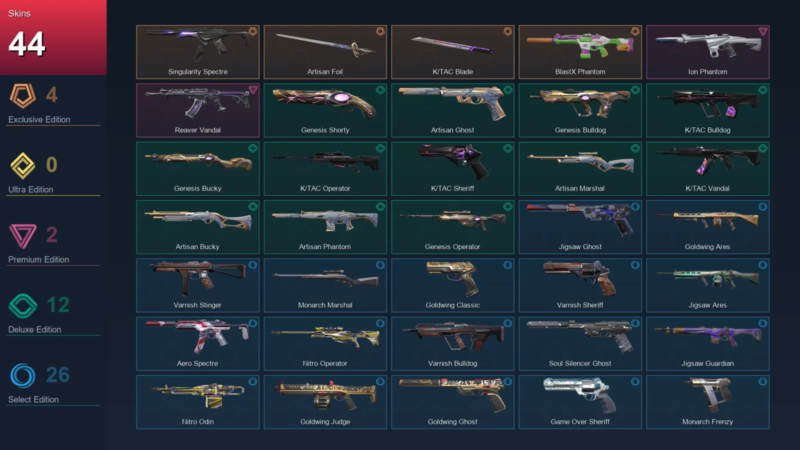 LA | Lv149 | Unranked | 44 Skin | 28 Agent | 81 Buddy