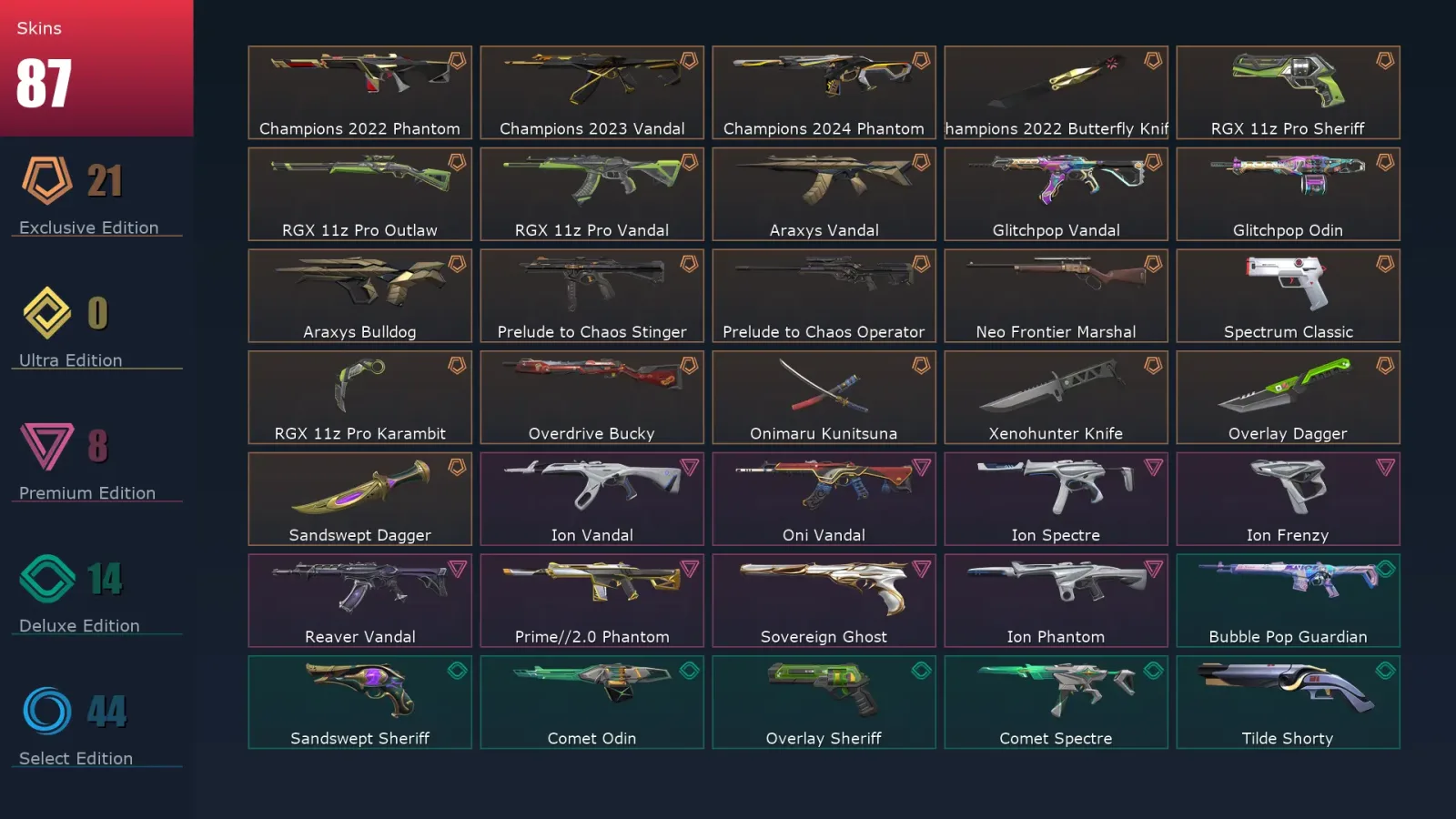 [Valorant] | EU | Level 247 | 26 Agents | 87 Skins — Valorant account