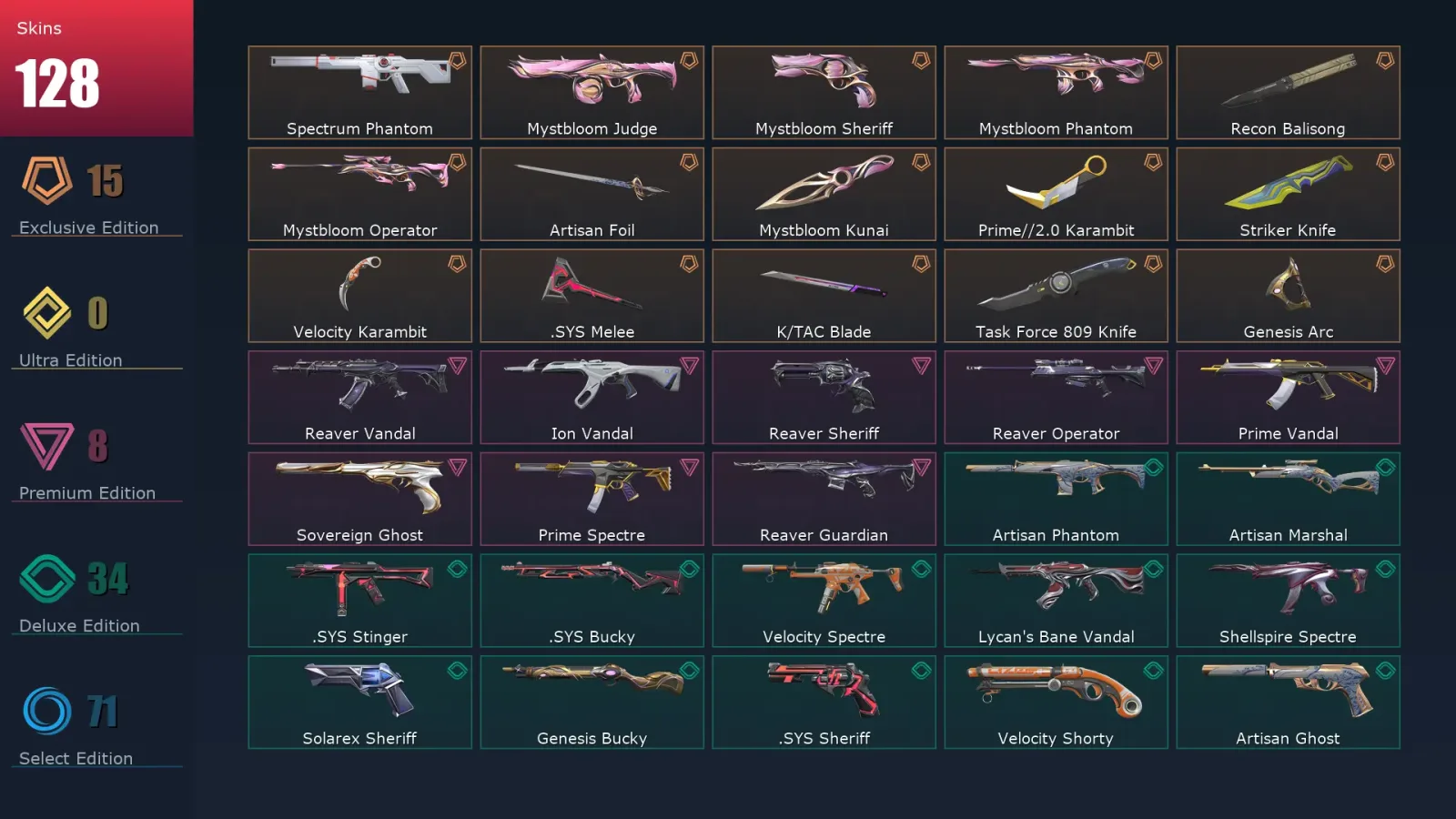 [Valorant] | EU | Level 256 | 28 Agents | 128 Skins — Valorant account