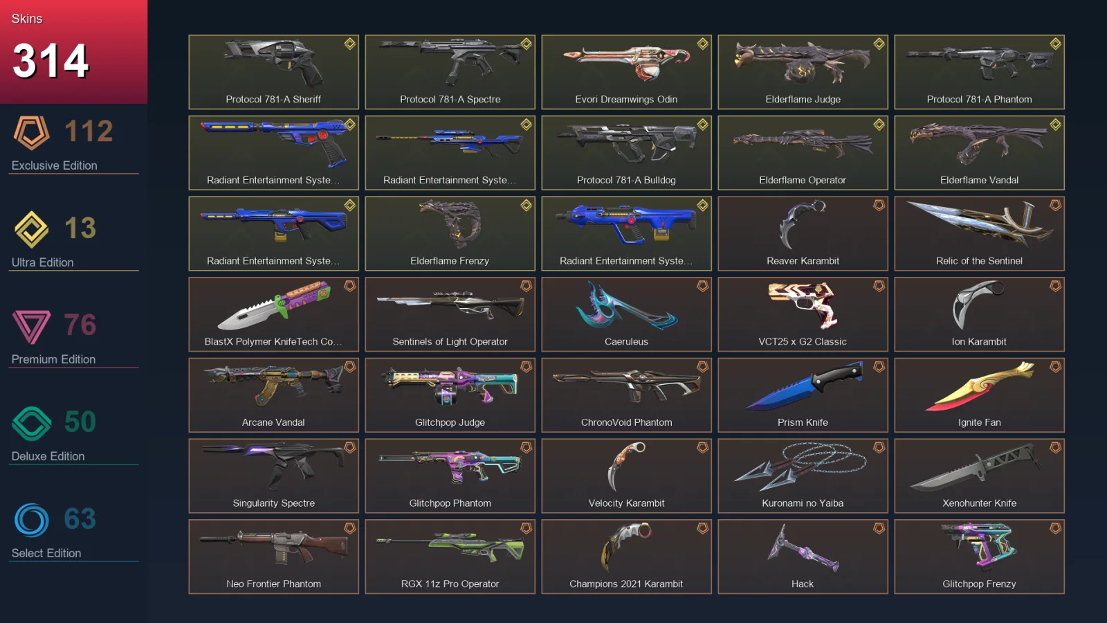 EU | Lv138 | Unranked | 314 Skin | 27 Agent | 120 Buddy
