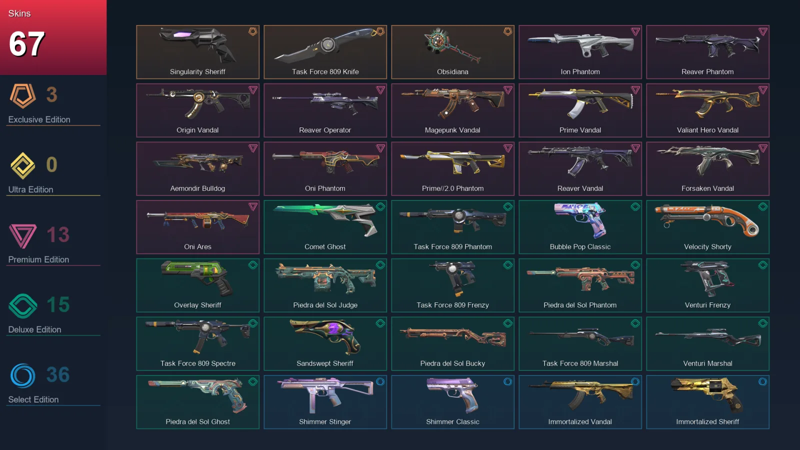 AP | Lv302 | Unranked | 67 Skin | 27 Agent | 140 Buddy — Valorant account