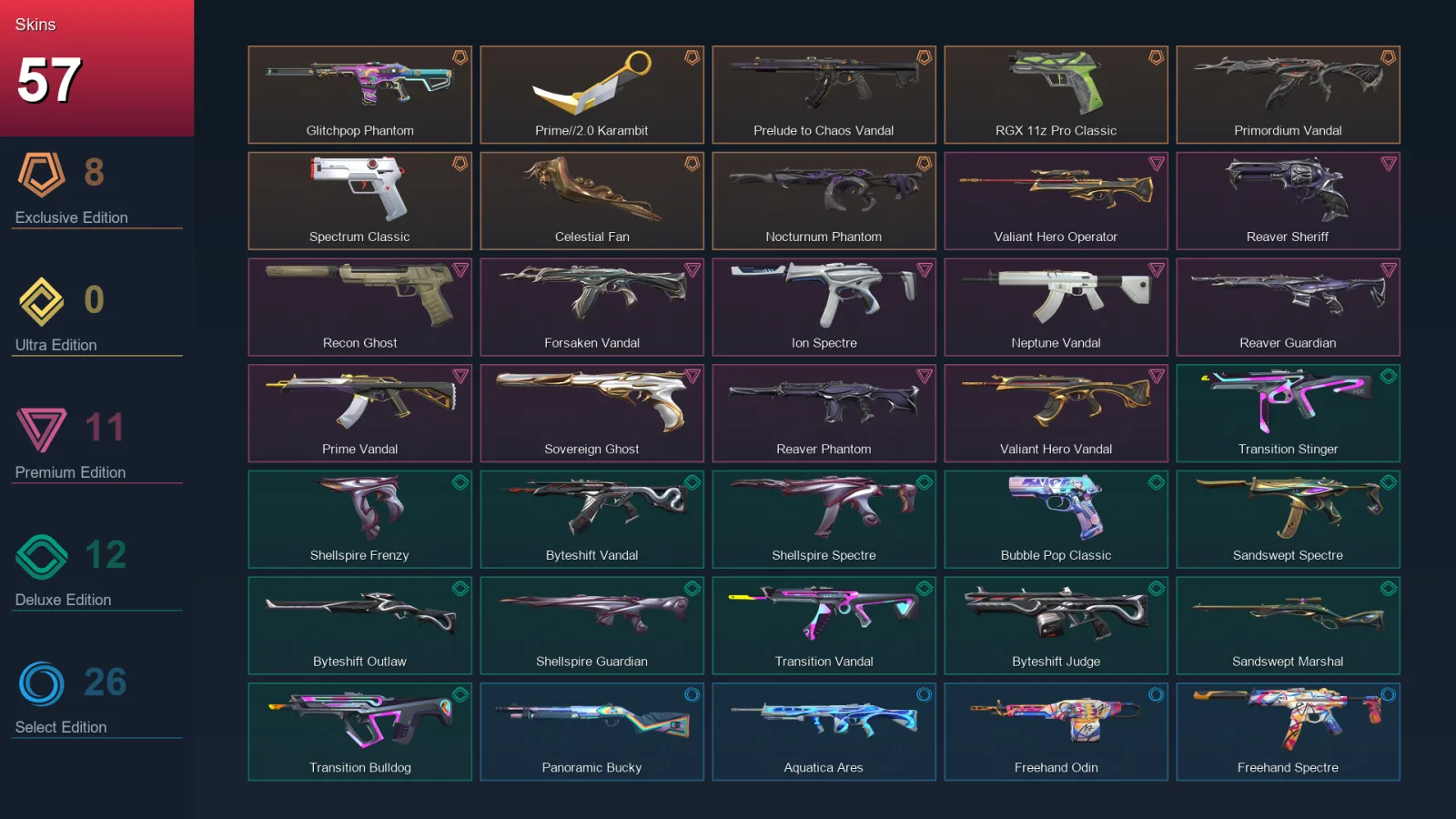 EU | Lv103 | Unranked | 57 Skin | 28 Agent | 67 Buddy