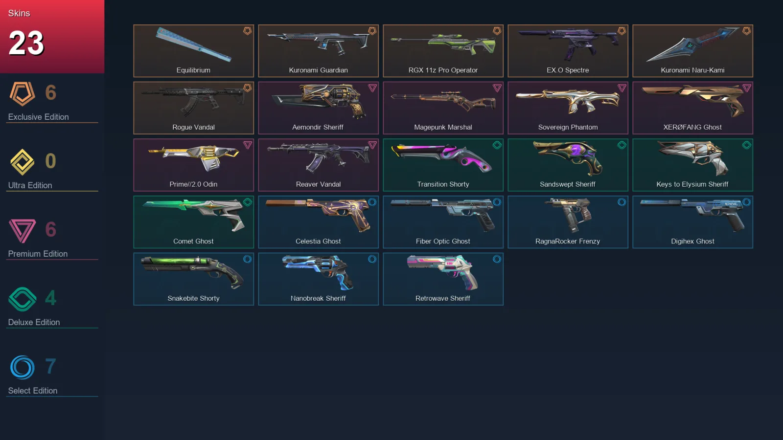 AP | Lv251 | Unranked | 23 Skin | 29 Agent | 68 Buddy
