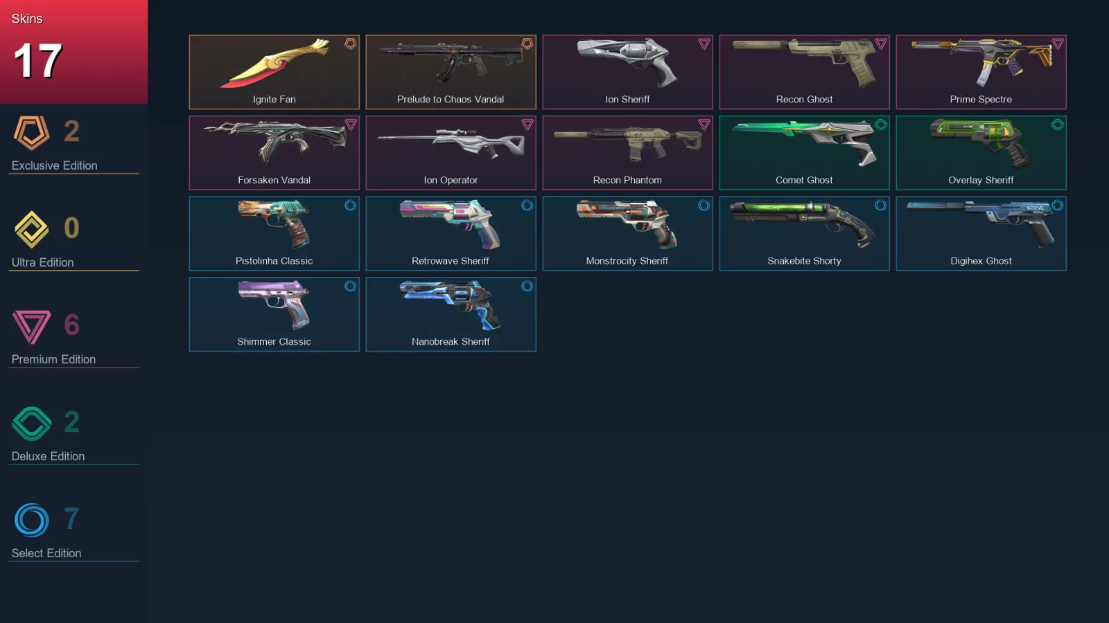 AP | Lv212 | Unranked | 17 Skin | 28 Agent | 71 Buddy