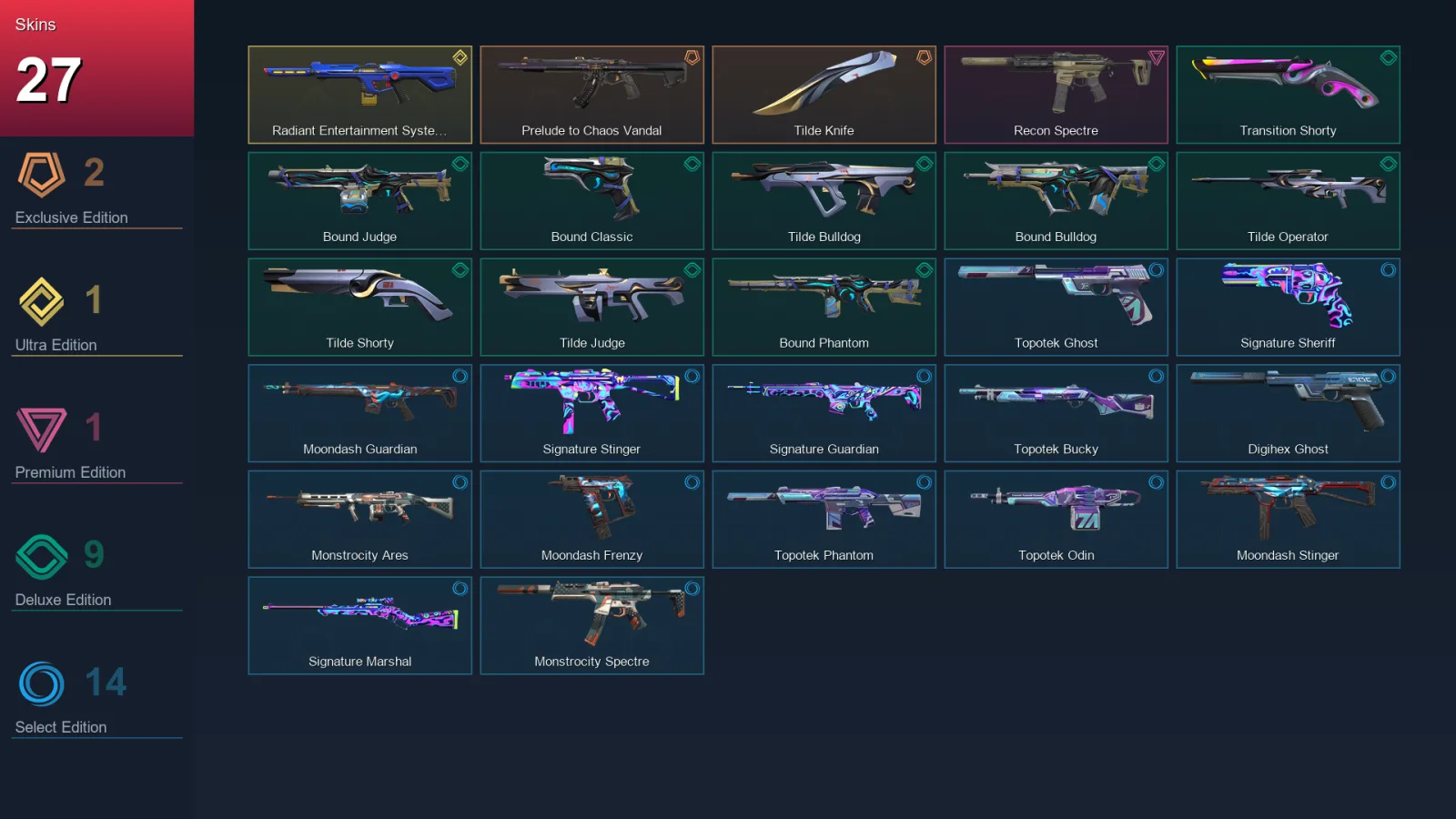 LA | Lv104 | Unranked | 27 Skin | 24 Agent | 43 Buddy