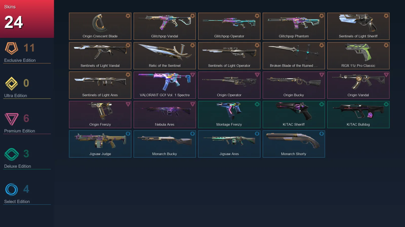 NA | Lv37 | Unranked | 24 Skin | 14 Agent | 23 Buddy — Valorant account