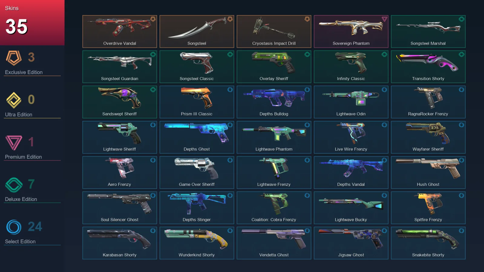 AP | Lv247 | Unranked | 35 Skin | 25 Agent | 109 Buddy — Valorant account