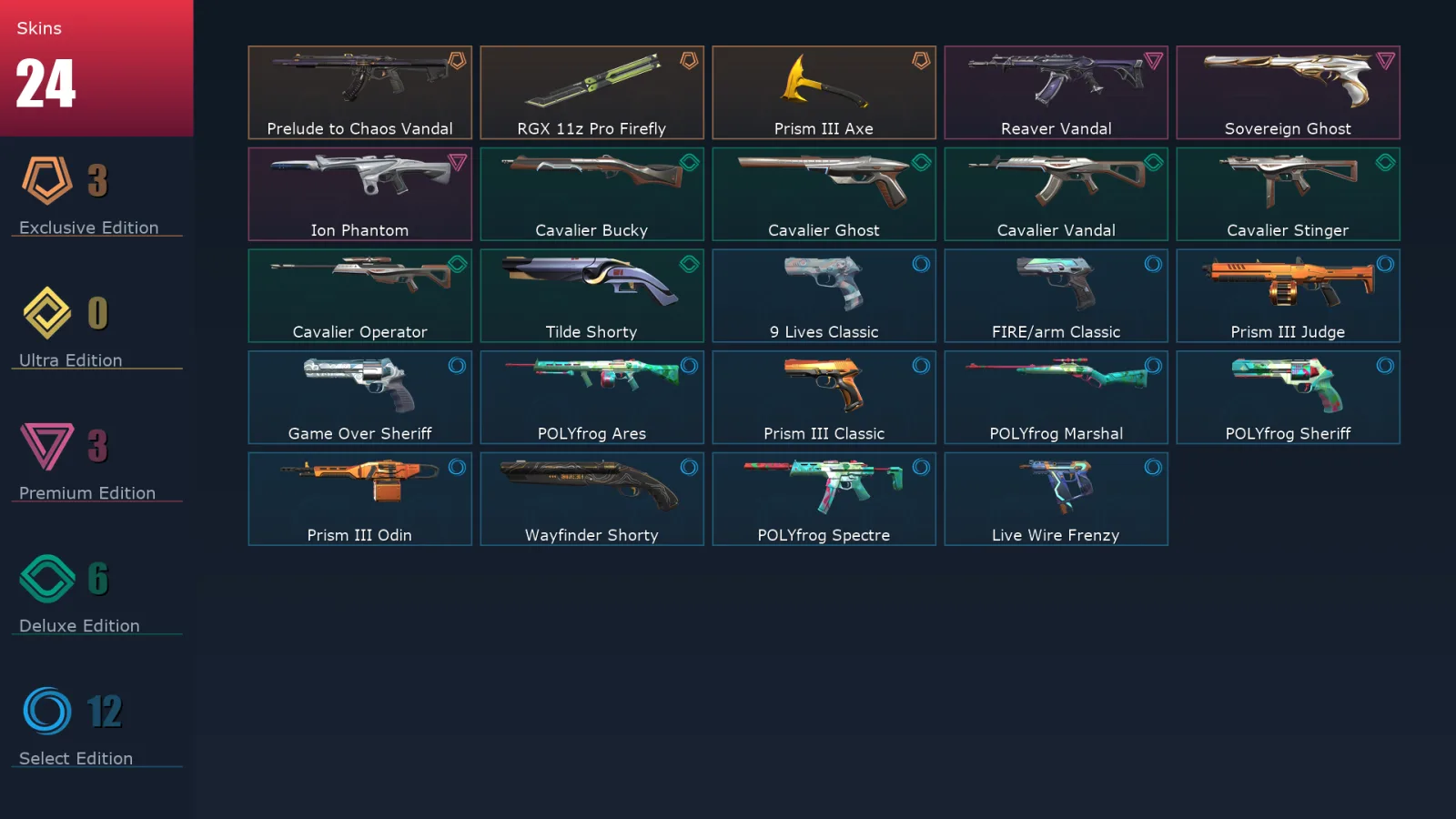 [Valorant] | EU | Level 130 | 26 Agents | 24 Skins