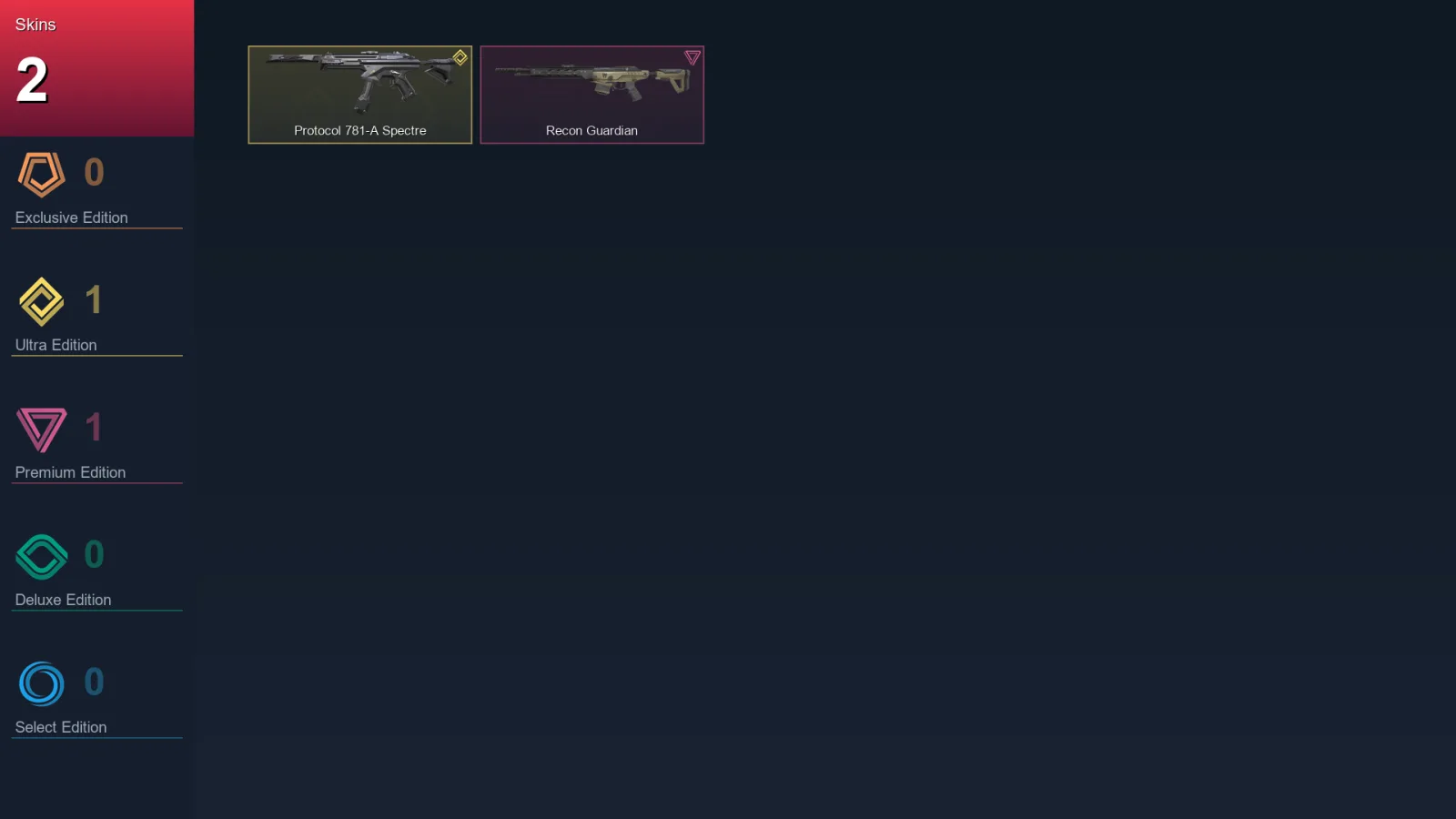 AP | Lv29 | Unranked | 2 Skin | 12 Agent | 14 Buddy — Recon Guardian