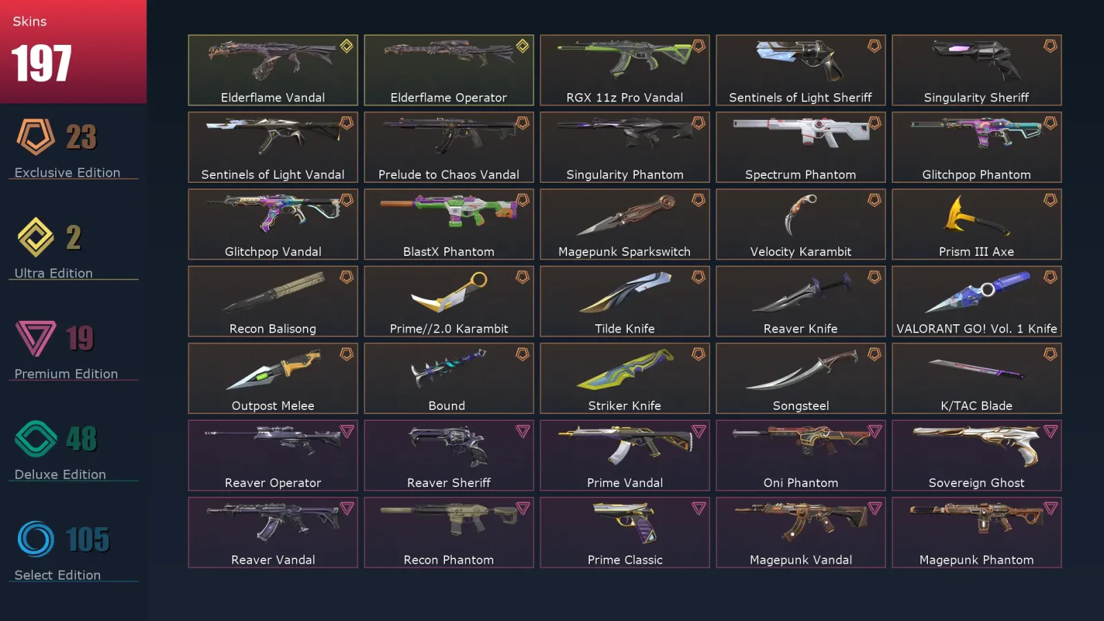 [Valorant] | EU | Level 357 | 28 Agents | 197 Skins — Valorant account
