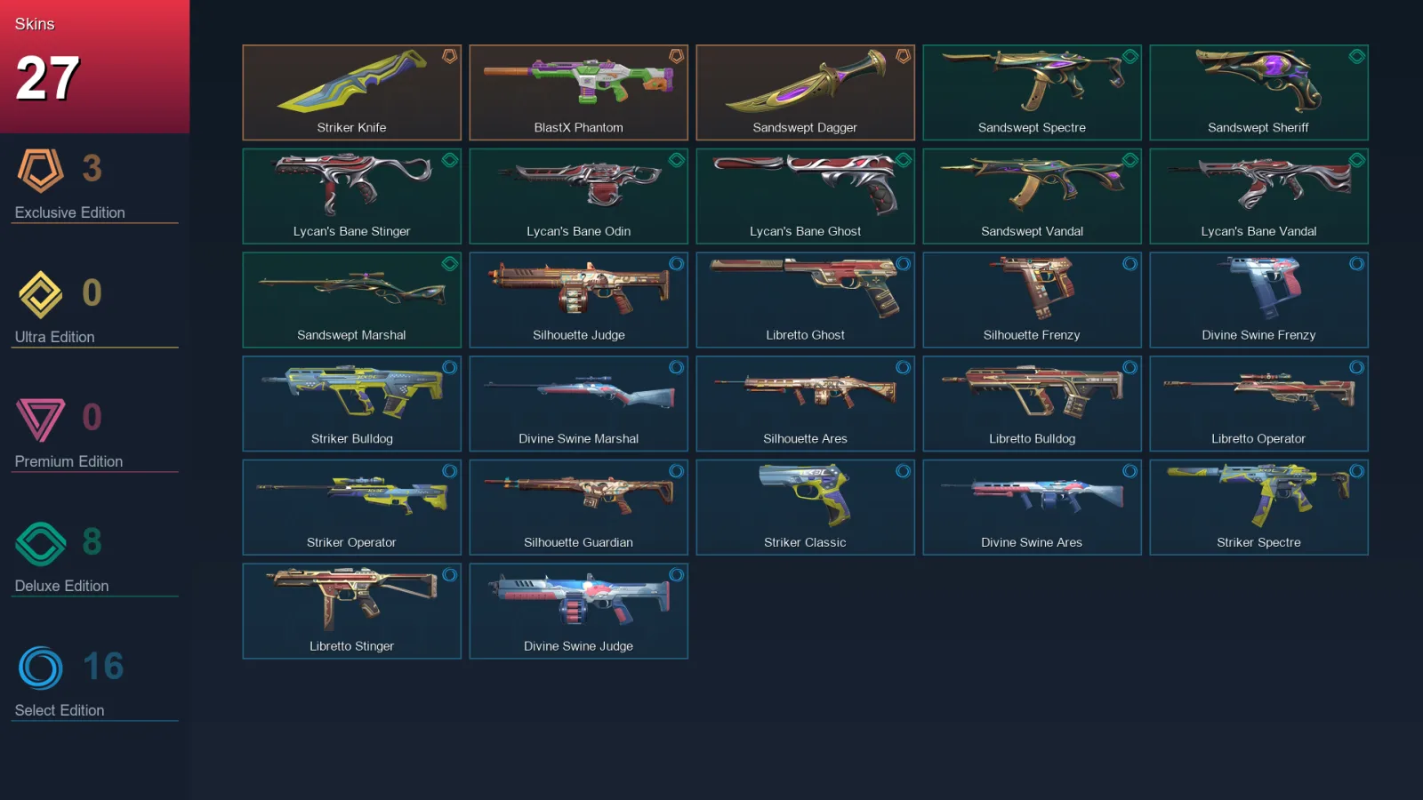 AP | Lv55 | Unranked | 27 Skin | 19 Agent | 32 Buddy — Valorant account