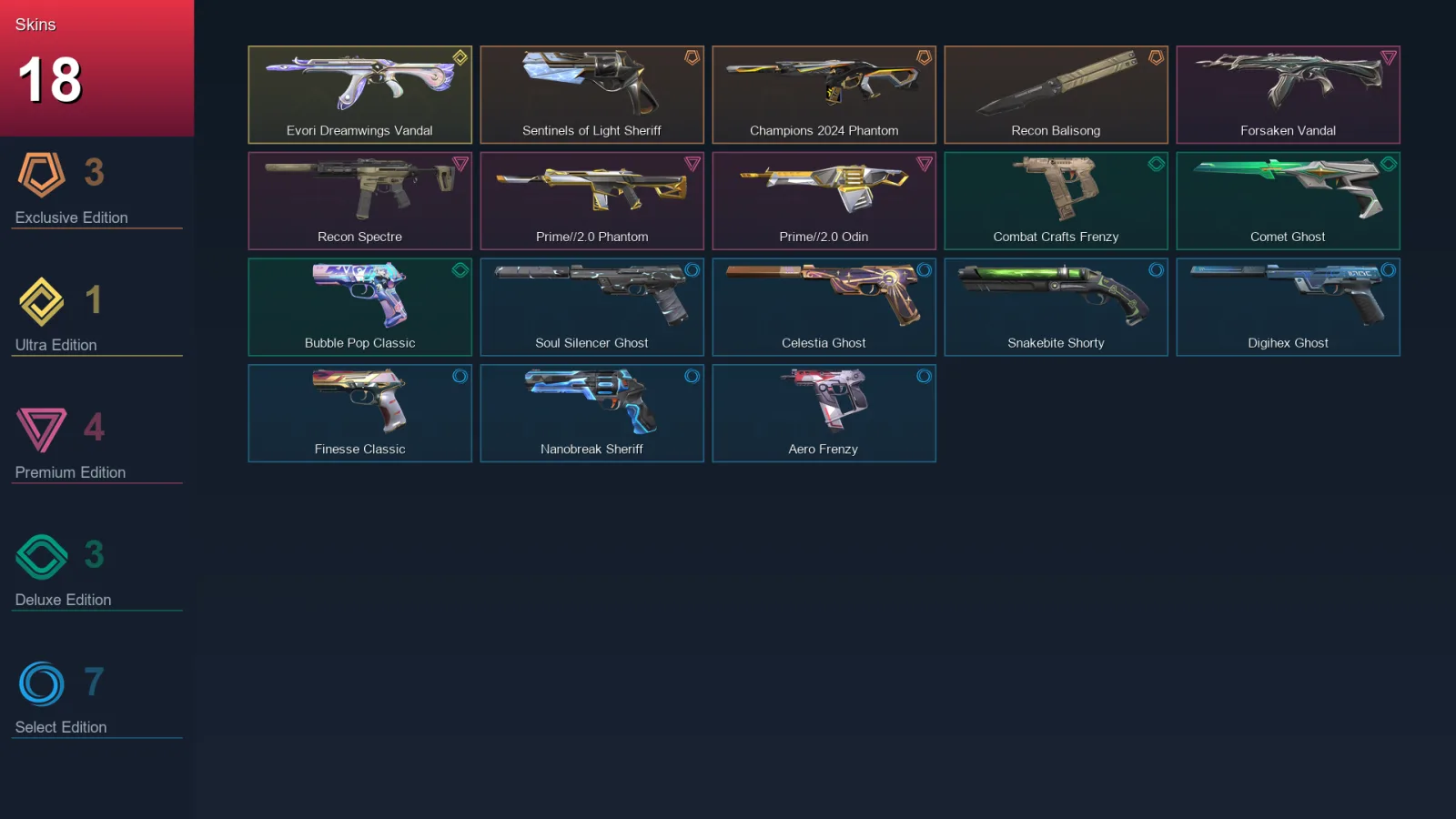AP | Lv175 | Unranked | 18 Skin | 27 Agent | 74 Buddy — Nanobreak Sheriff
