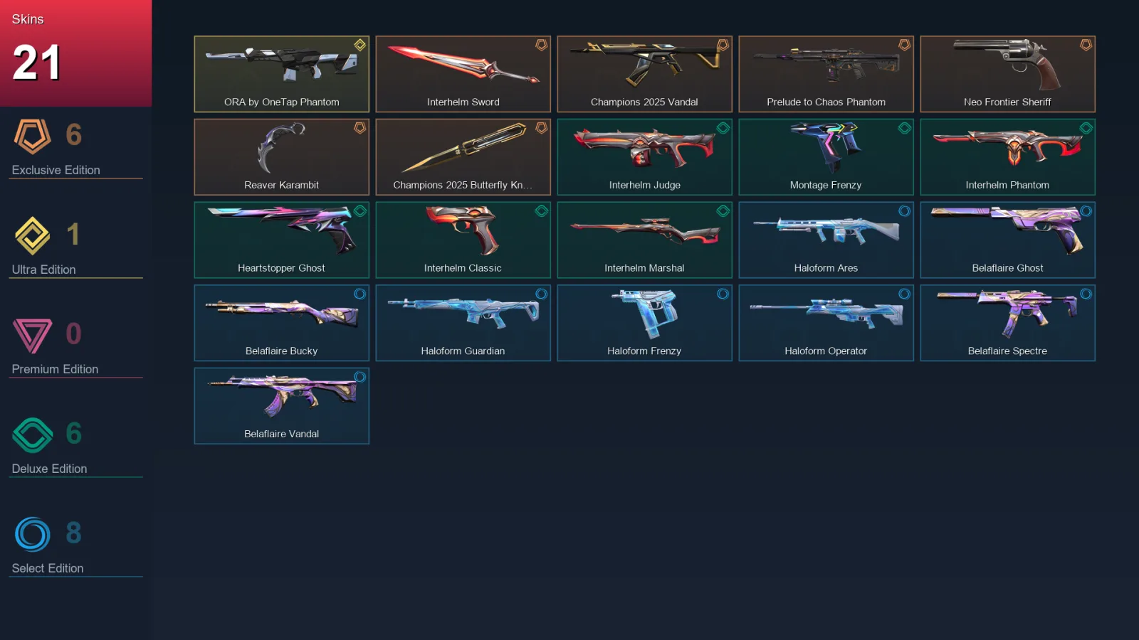 EU | Lv70 | Unranked | 21 Skin | 20 Agent | 26 Buddy