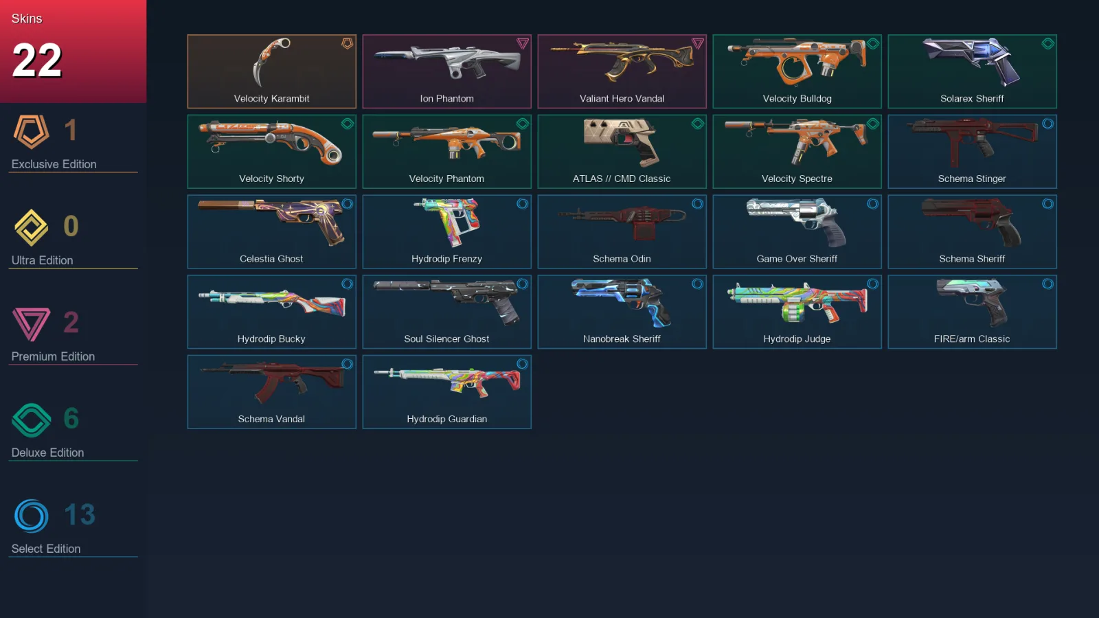 EU | Lv175 | Unranked | 22 Skin | 27 Agent | 87 Buddy