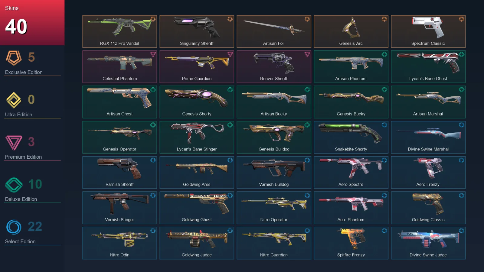 EU | Lv92 | Unranked | 40 Skin | 19 Agent | 48 Buddy