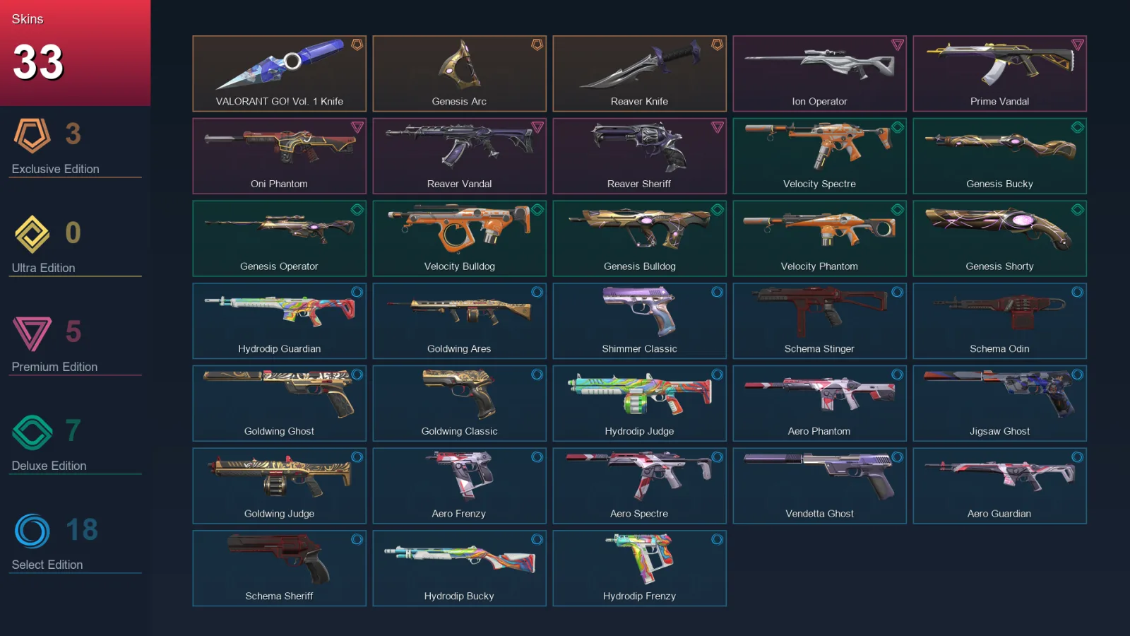 NA | Lv121 | Unranked | 33 Skin | 25 Agent | 71 Buddy