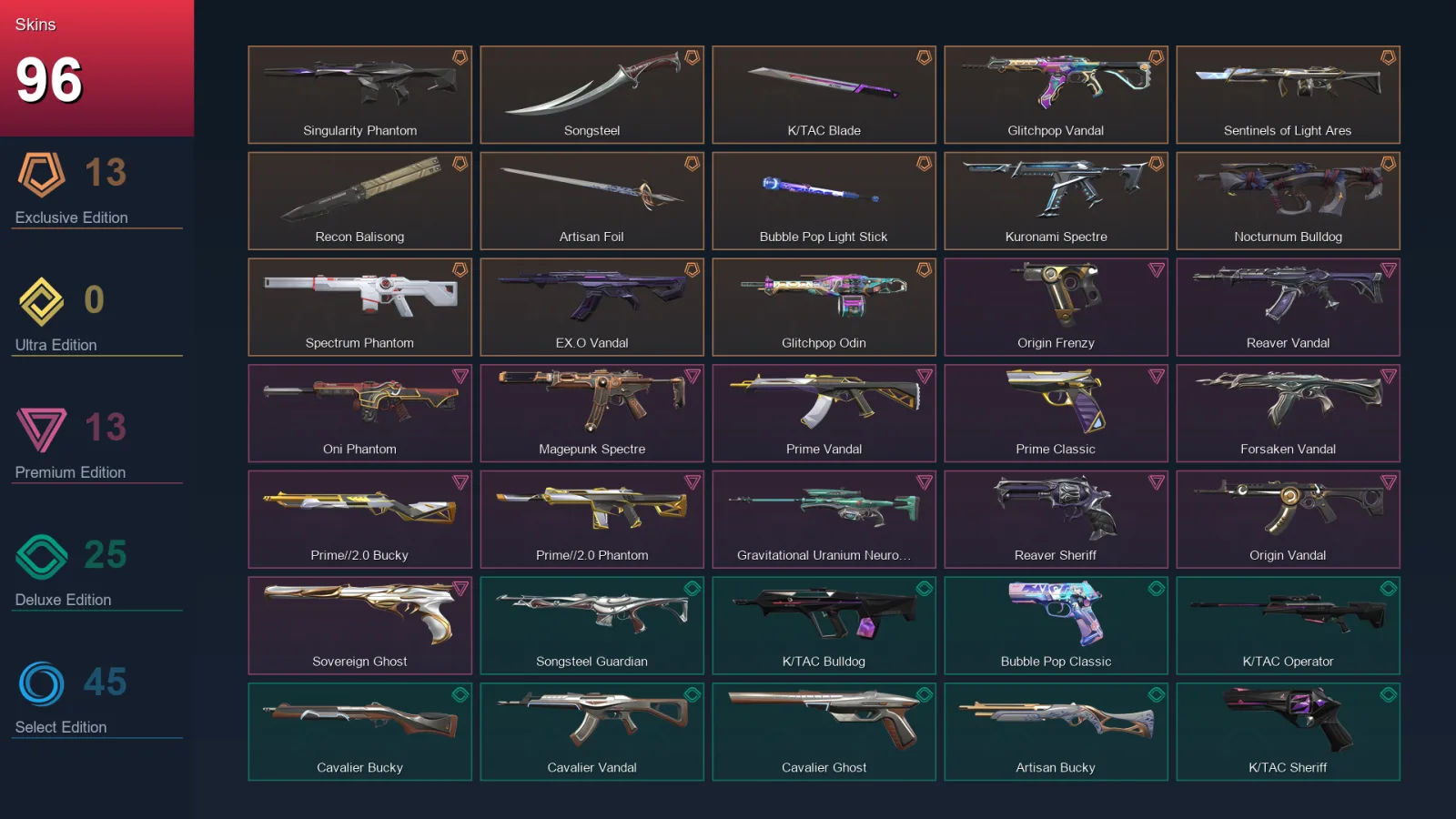 AP | Lv153 | Unranked | 96 Skin | 28 Agent | 90 Buddy — Valorant account