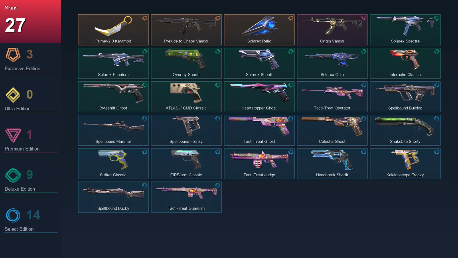 AP | Lv224 | Unranked | 27 Skin | 28 Agent | 75 Buddy